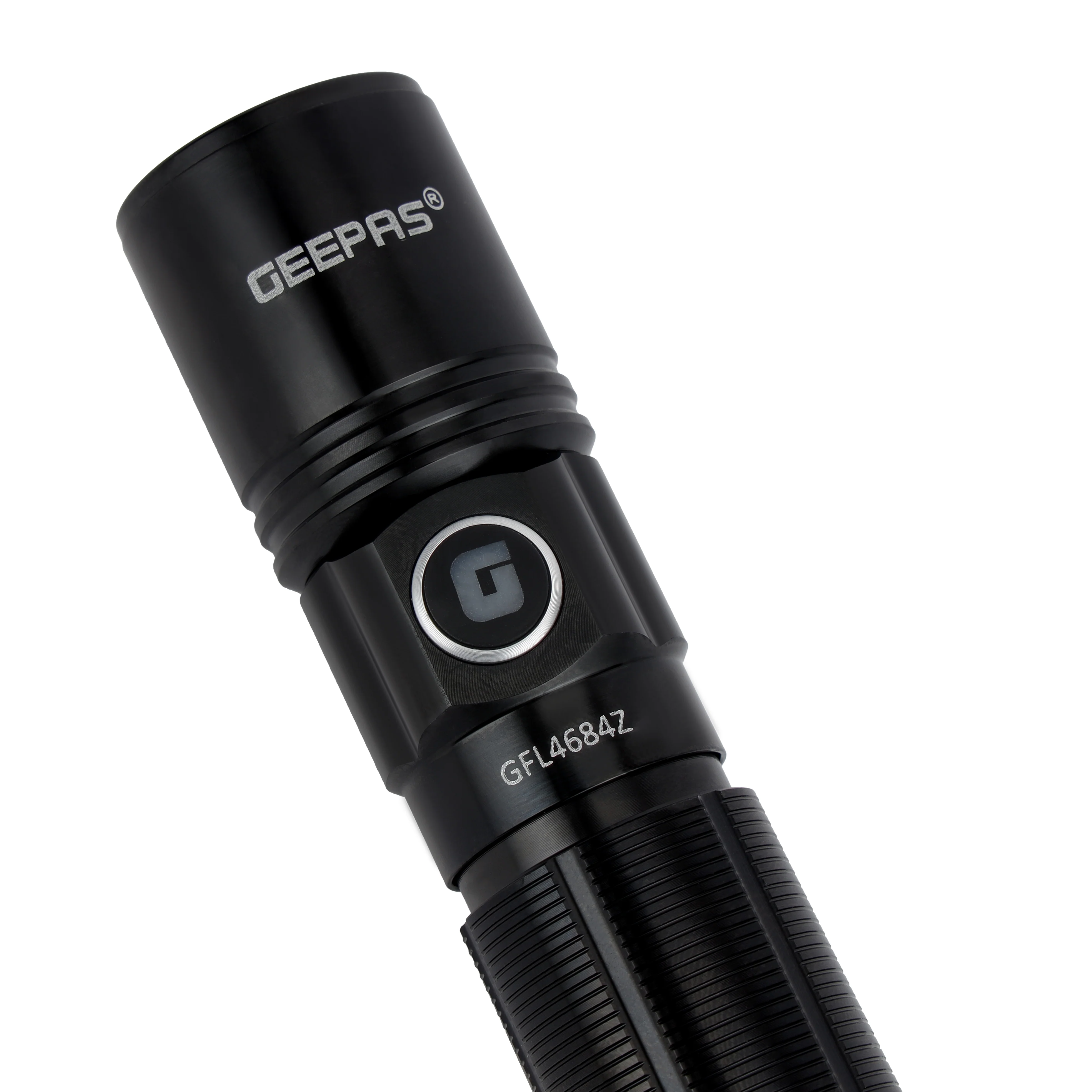 Geepas Zoomable LED Flashlight-GFL4684Z/ 10W High Power LED with 6 Hours Continuous Working Feature  Suitable for Trekking, Cycling, etc./ 3000mAh Battery / Life Time Warranty, Black Color - Image 2