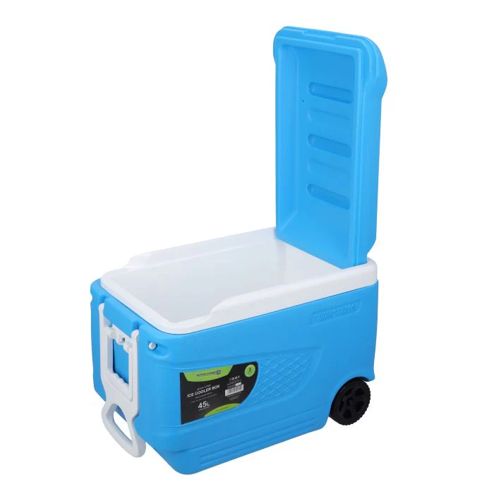 Insulated Ice Cooler Box, 45L Portable Ice Chest, RF10482 | 3 Layer PP-PU-HDPE | Premium Quality Polymer | Thermal Insulation | Ice Cooler with Wheels & Handle - Image 5