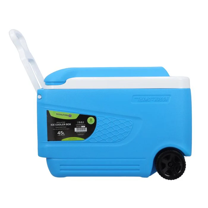 Insulated Ice Cooler Box, 45L Portable Ice Chest, RF10482 | 3 Layer PP-PU-HDPE | Premium Quality Polymer | Thermal Insulation | Ice Cooler with Wheels & Handle - Image 8