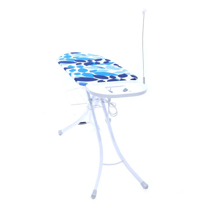 Ironing Board with Steam Iron Rest, RF1965IB | Heat Resistant | Contemporary Lightweight Iron Board with Adjustable Height and Lock System (White & Blue) - Image 4