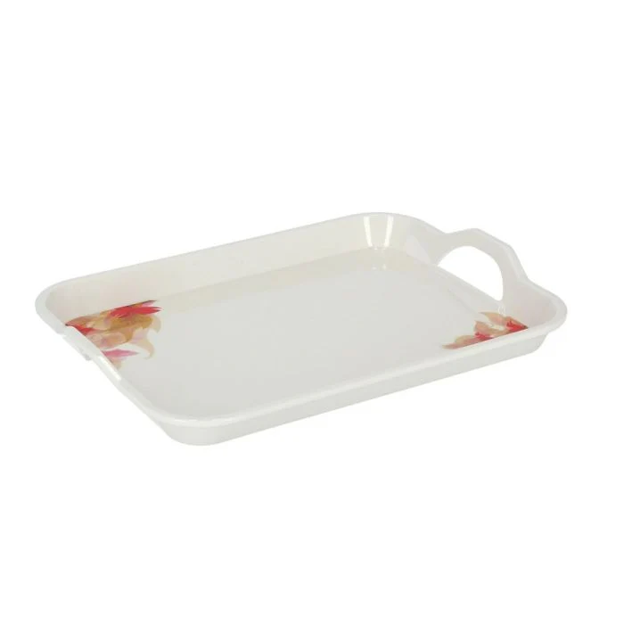 Melamine Flower Carnival Handle Tray, 17.5 Inch - Image 4