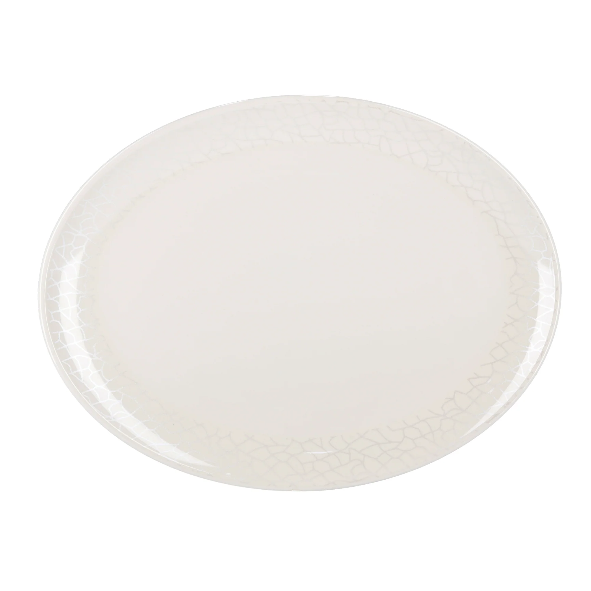 Melamine White Pearl Oval Plate, 16 Inch