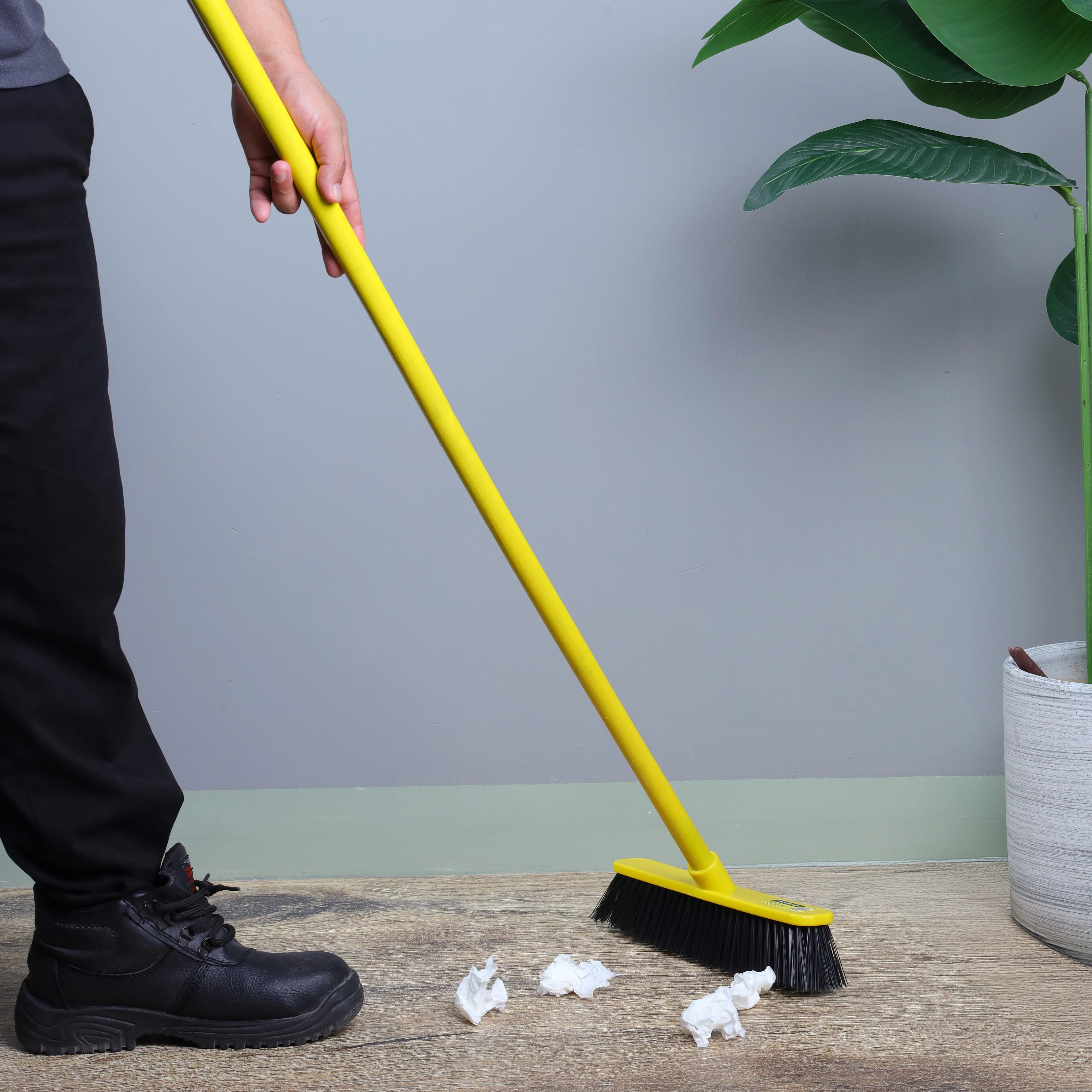 Royalford RF12834 RoyalBright Floor Broom| 29cm head, hard bristles & durable wooden handle| ergonomic design for precise & efficient multipurpose cleaning use| - Image 2