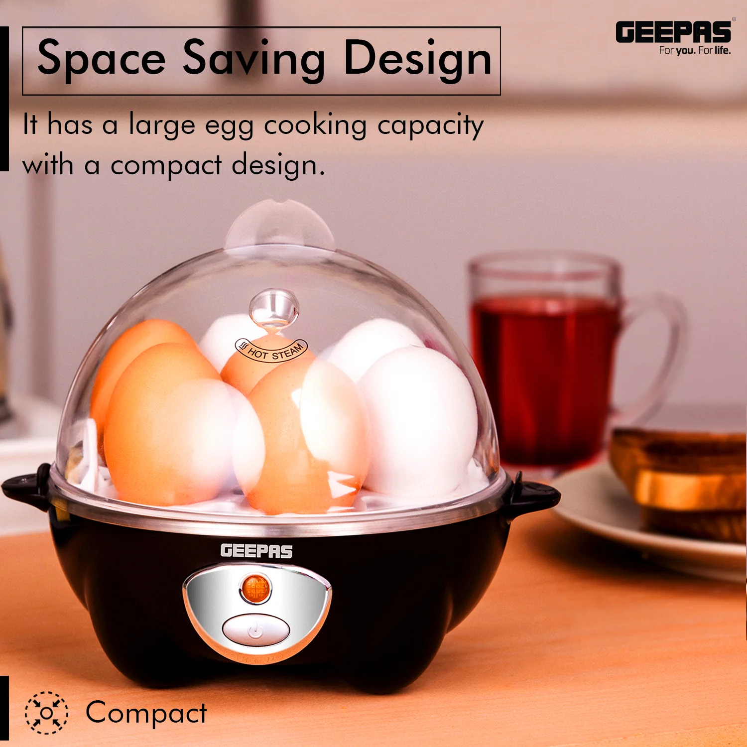 Geepas GEB63020UK Egg Boiler | 7 Egg Capacity Electric Egg Cooker with Automatic Shut-Off| Stainless Steel Heating Plate| Compact Design| Easy to Use & Quick Egg Cooking - Image 10