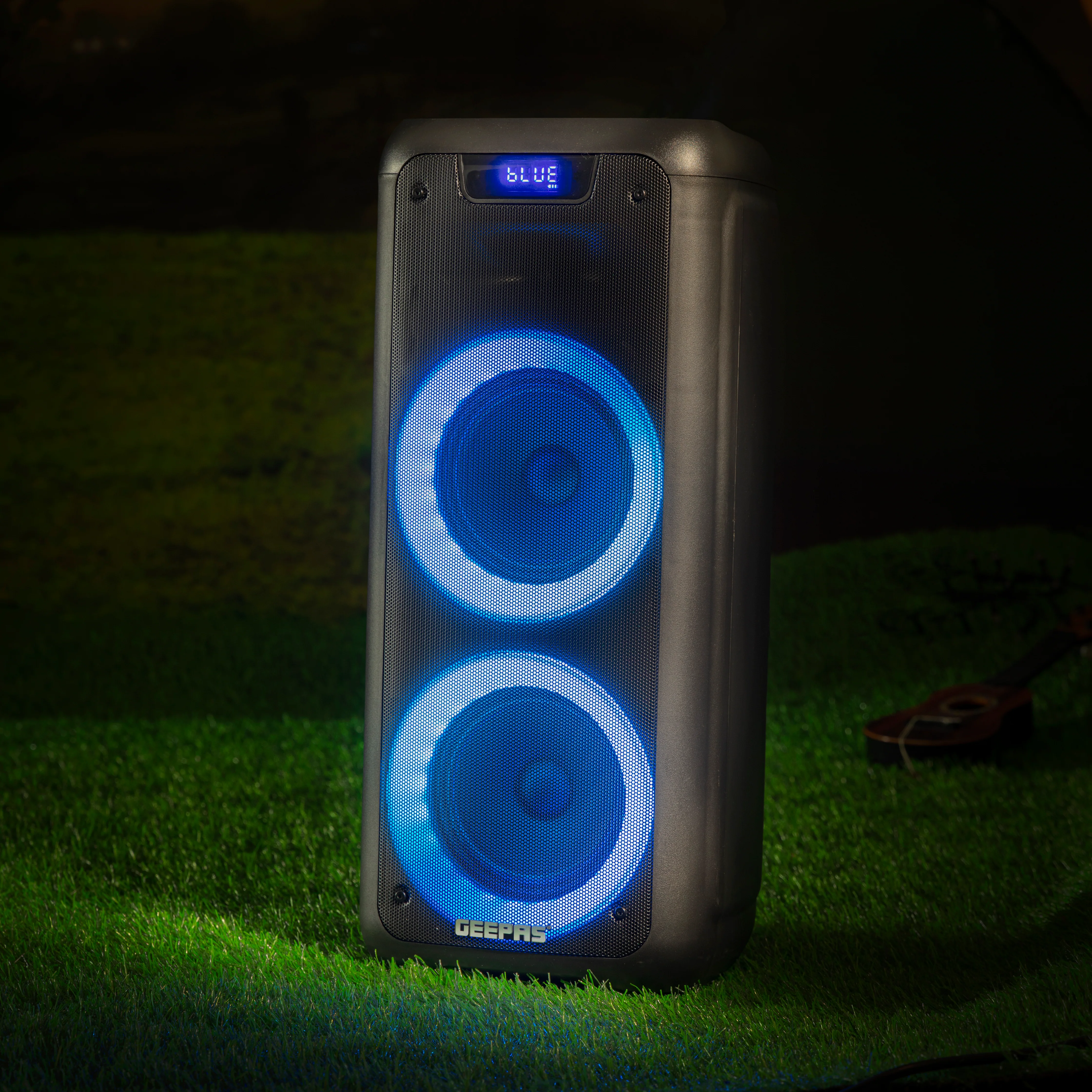 Geepas GMS11168 Rechargeable Professional Speaker | 40000W PMPO| Bluetooth & TWS| Dual Mic Input| LED Lights| USB/TF/FM/AUX| 7.4V/3600mAh Battery| 2 Years Warranty - Image 5