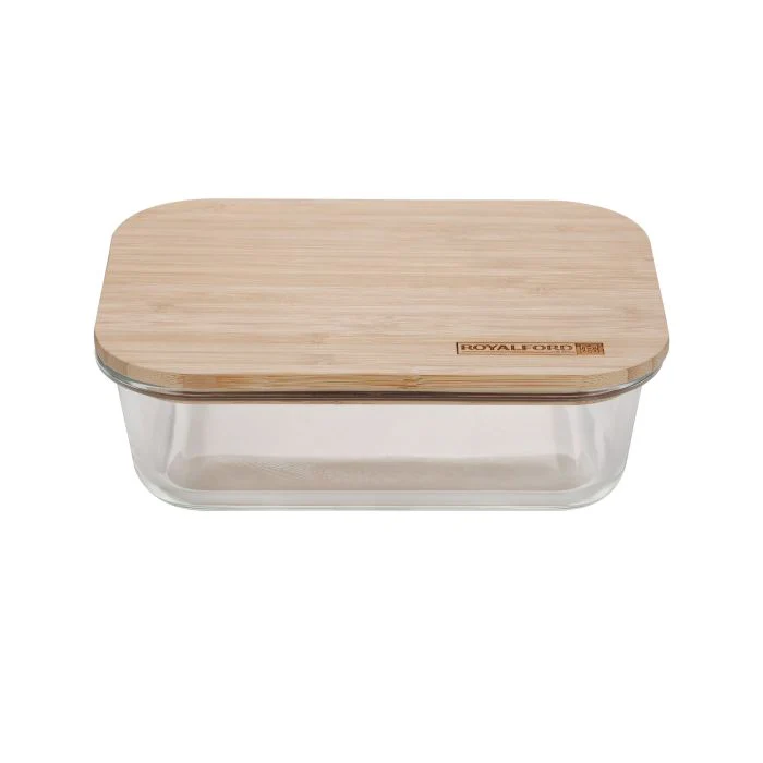 Rectangular Glass Food Container with Bamboo Lid, RF10321 - 1520ml Capacity, Freezer & Dishwasher Safe, Air Tight Lid with Silicone Sealing Ring, High Thermal Shock Resistant - Image 3