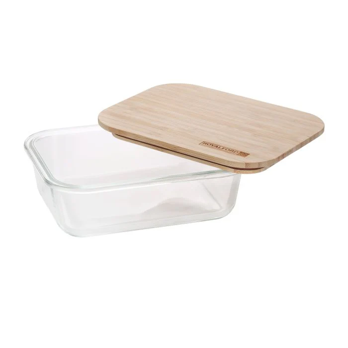 Rectangular Glass Food Container with Bamboo Lid, RF10321 - 1520ml Capacity, Freezer & Dishwasher Safe, Air Tight Lid with Silicone Sealing Ring, High Thermal Shock Resistant - Image 4