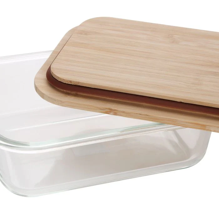 Rectangular Glass Food Container with Bamboo Lid, RF10321 - 1520ml Capacity, Freezer & Dishwasher Safe, Air Tight Lid with Silicone Sealing Ring, High Thermal Shock Resistant - Image 5