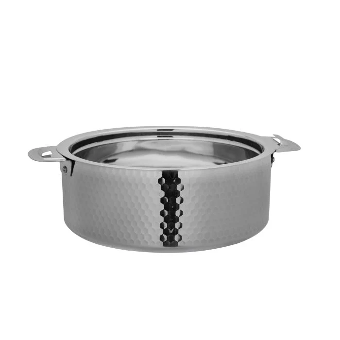 Reeva Hammered Double Wall Stainless Steel Hot Pot, RF10536 | Firm Twist Lock | Strong Handles | Steel Serving Pot, Chapati Storage Box, Roti Serving Pot, Chapati Dabba - Image 4