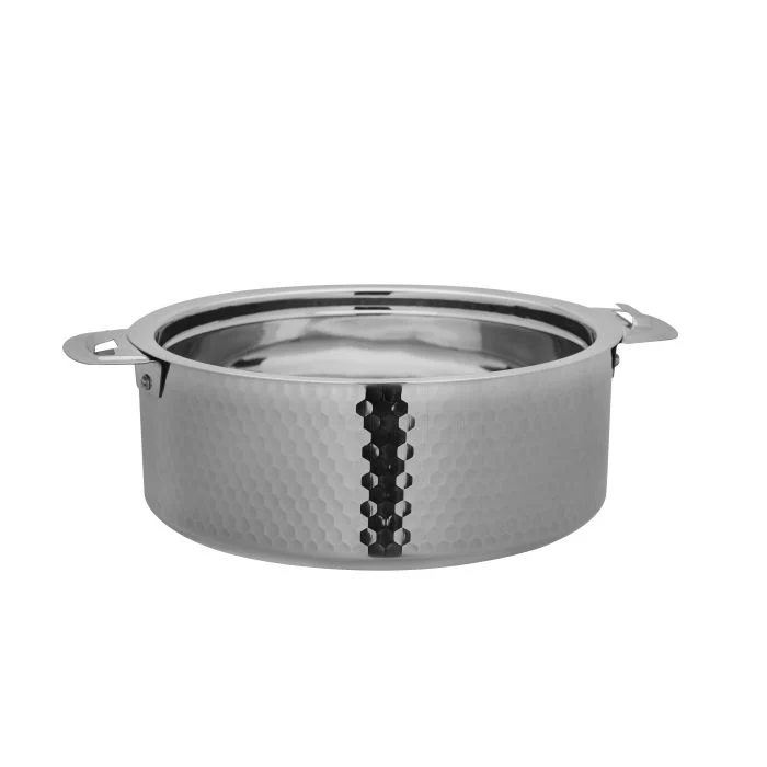 Reeva Hammered Double Wall Stainless Steel Hot Pot, RF10538 | Firm Twist Lock | Strong Handles With Heavy-Duty Rivets | Steel Serving Pot, Steel Chapati Storage Box, Roti Serving Pot, Chapati Dabba - Image 4