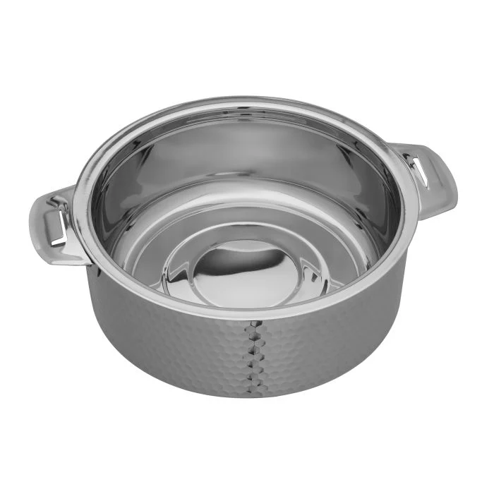 Reeva Hammered Double Wall Stainless Steel Hot Pot, RF10539 | Firm Twist Lock | Strong Handles With Heavy-Duty Rivets | Steel Serving Pot, Steel Chapati Storage Box, Roti Serving Pot, Chapati Dabba - Image 3