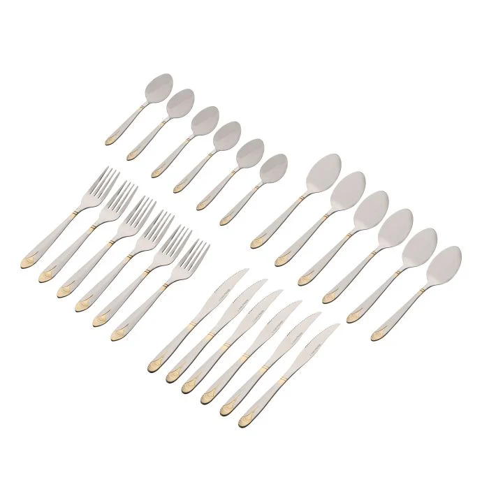 Royal Cutlery Set, 24 Pcs, Stainless Steel Spoon, RF10314 | Cutlery Set for 6 People | Spoon, Knife and Fork Sets | Ideal for Home/ Party/ Restaurant | Mirror Polished, Dishwasher Safe - Image 3