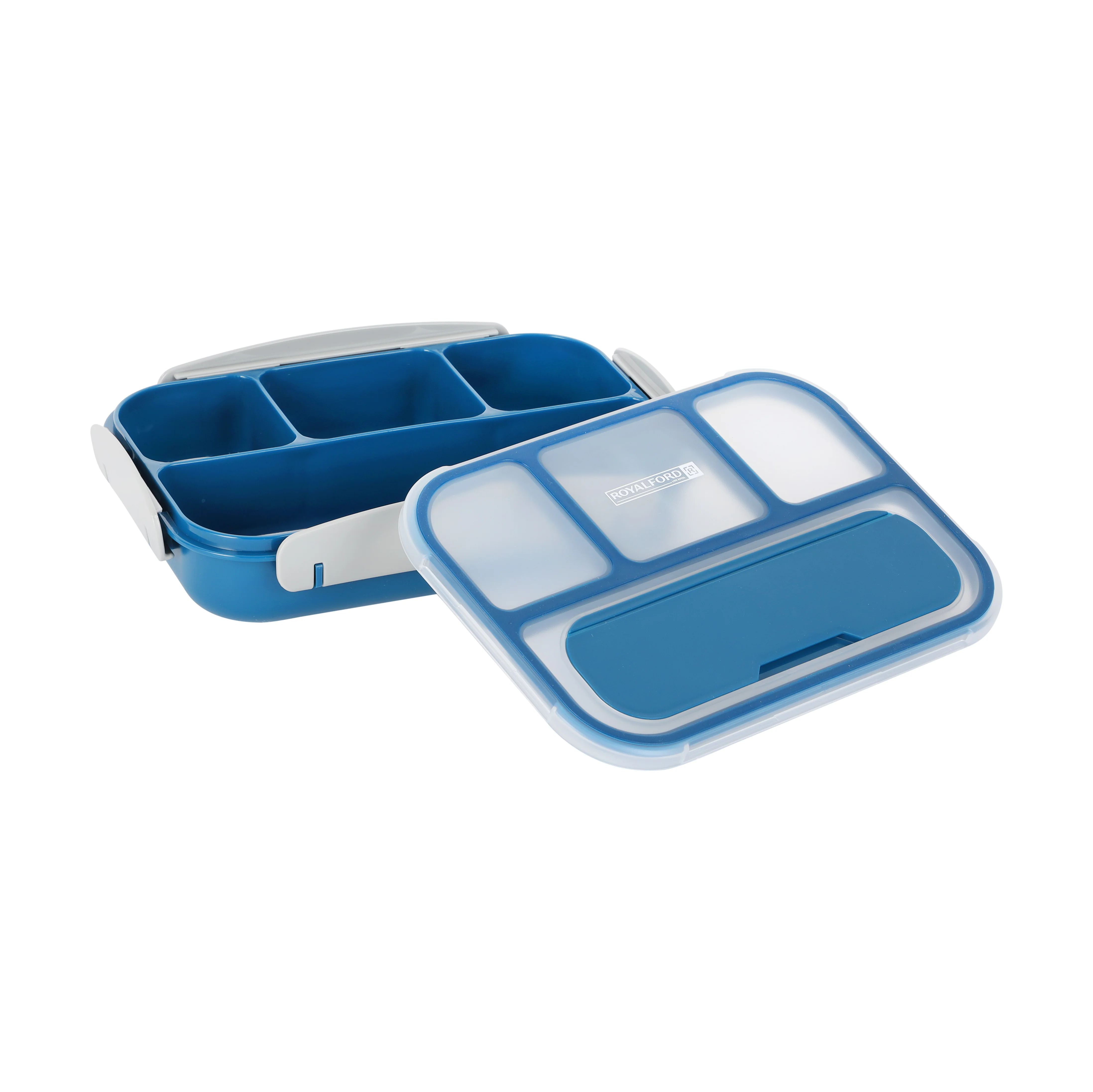 Royalford 1000 ml Lunch Box with Cutlery- RF12595/ Rectangle Tiffin with Transparent Lid, Spoon and 4 Compartments/ Plastic, for Kids and Adults for Schools and Offices - Image 4