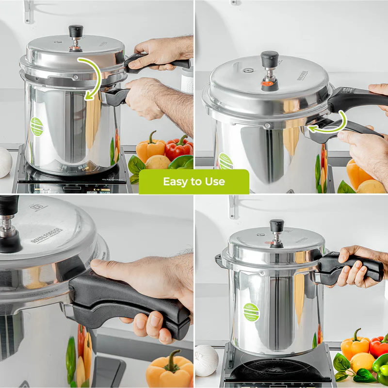 Royalford 12L Induction Pressure Cooker RF11645 | Strong Virgin Aluminium Body| Improved Pressure Regulator|  Multi-Safety System| Free Gasket & 2-Year Warranty - Image 7