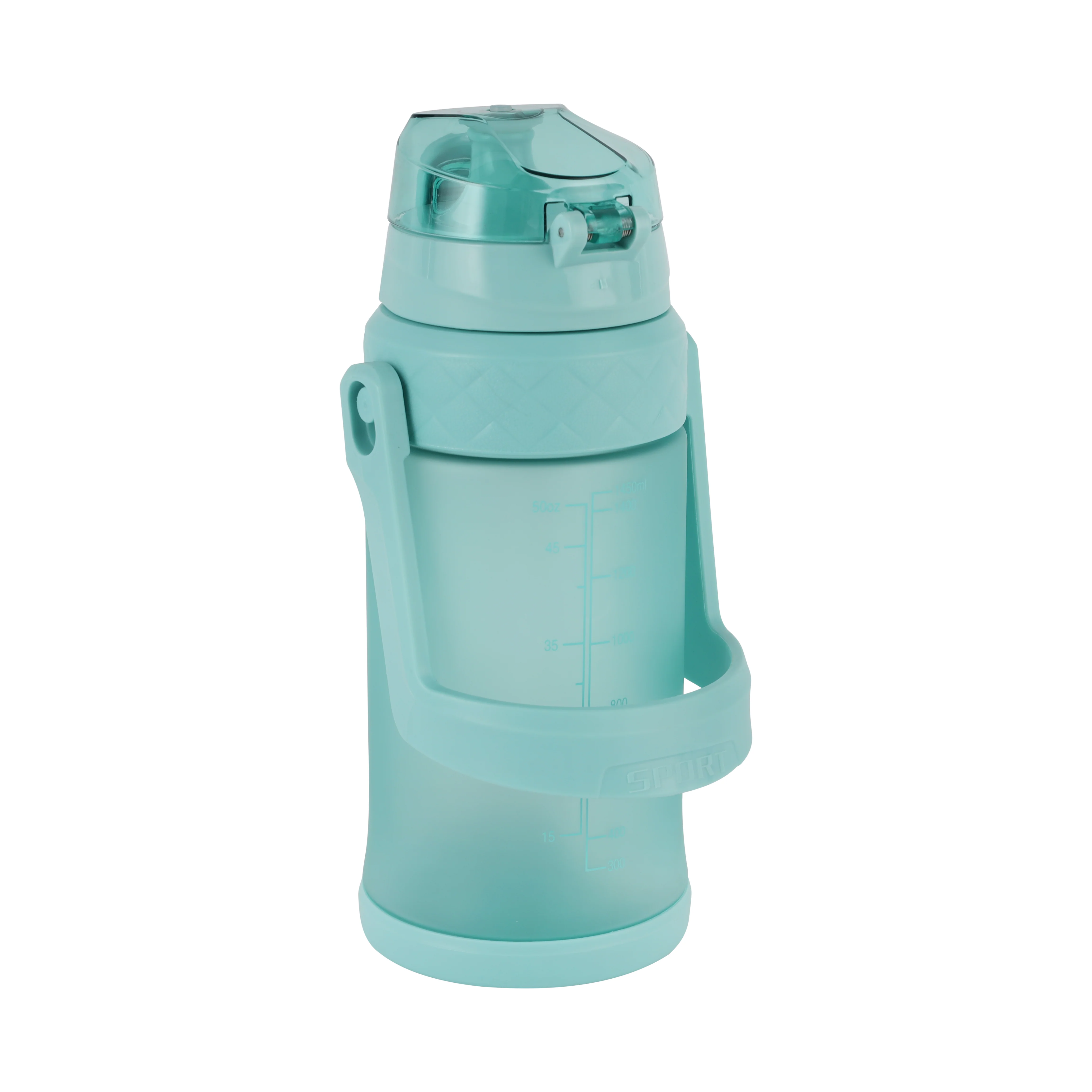 Royalford 1500 ml Water Bottle- RF12163/ Plastic Bottles with Flip Lid, Silicone Sipper and Straw, Strap, with Carry Handle/ Perfect for School, Office and Gym - Image 4