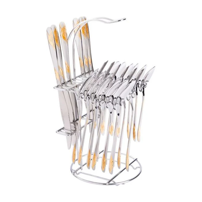 Royalford 25-Piece Stainless Steel Cutlery Set with Display Stand- RF10315| Includes 6 Teaspoons, 6 Tablespoons, 6 Table Forks, 6 Table Knives and a Stand| 100% Food-Grade, Light-Weight and Stylish| Suitable for Dining Table - Image 4