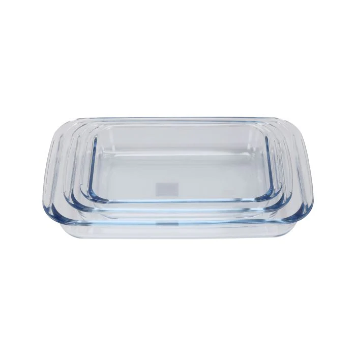 Royalford 3Pcs Rectangle Borosilicate Glass Baking Tray Set 1L, 1.6L & 2.2L - Roasting & Baking Tray | Oven Safe, Dishwasher & Freezer Safe | Ideal for Cooking Serving Storing Freezing Roasting - Image 3