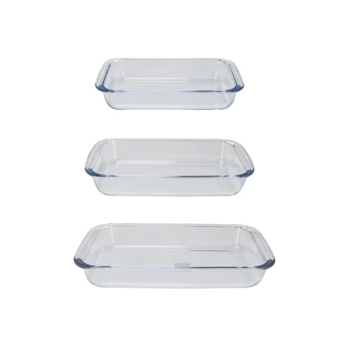 Royalford 3Pcs Rectangle Borosilicate Glass Baking Tray Set 1L, 1.6L & 2.2L - Roasting & Baking Tray | Oven Safe, Dishwasher & Freezer Safe | Ideal for Cooking Serving Storing Freezing Roasting - Image 5