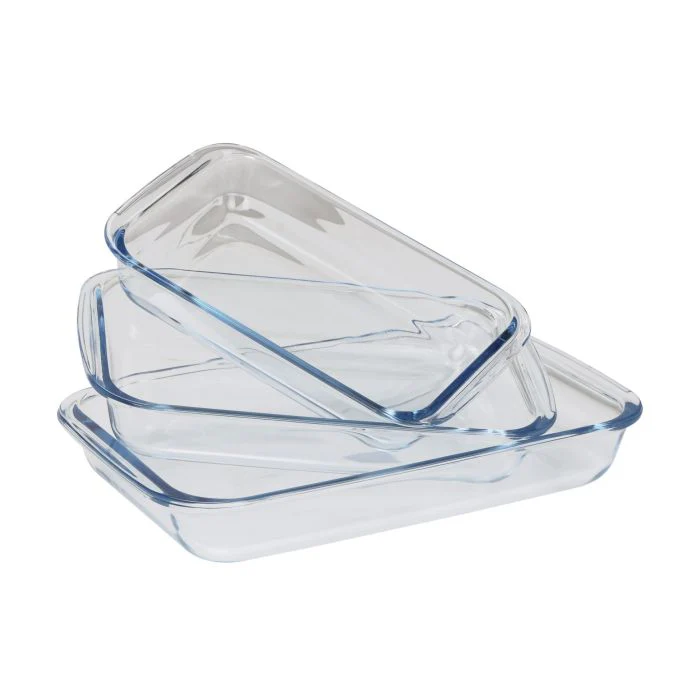Royalford 3Pcs Rectangle Borosilicate Glass Baking Tray Set 1L, 1.6L & 2.2L - Roasting & Baking Tray | Oven Safe, Dishwasher & Freezer Safe | Ideal for Cooking Serving Storing Freezing Roasting - Image 8