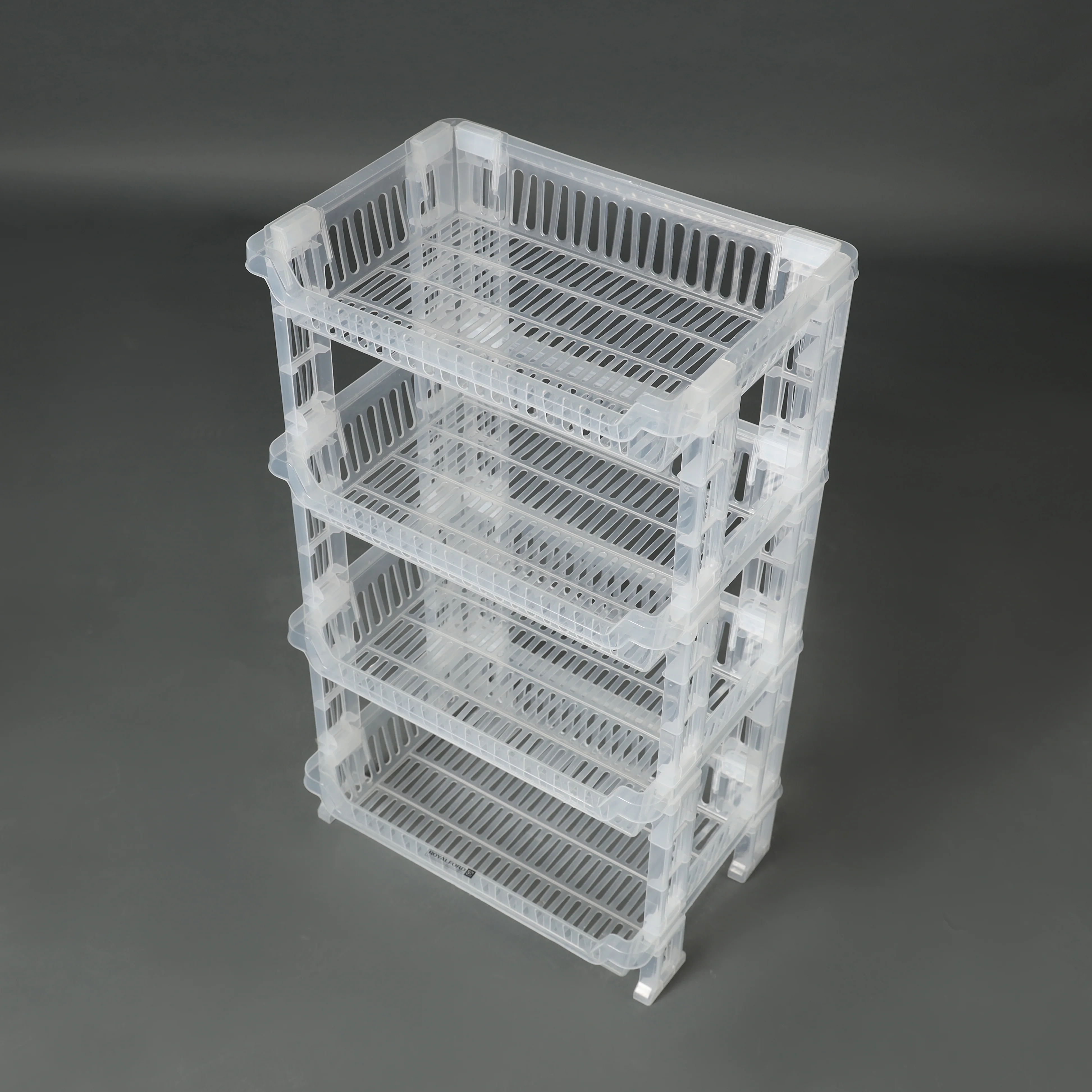 Royalford 4-Layer Vegetable Rack RF10879 | Transparent Premium Plastic Storage Stand | Space-Saving Design | Easy Assembly |  Efficient 4-Tier Kitchen Organizer - Image 4