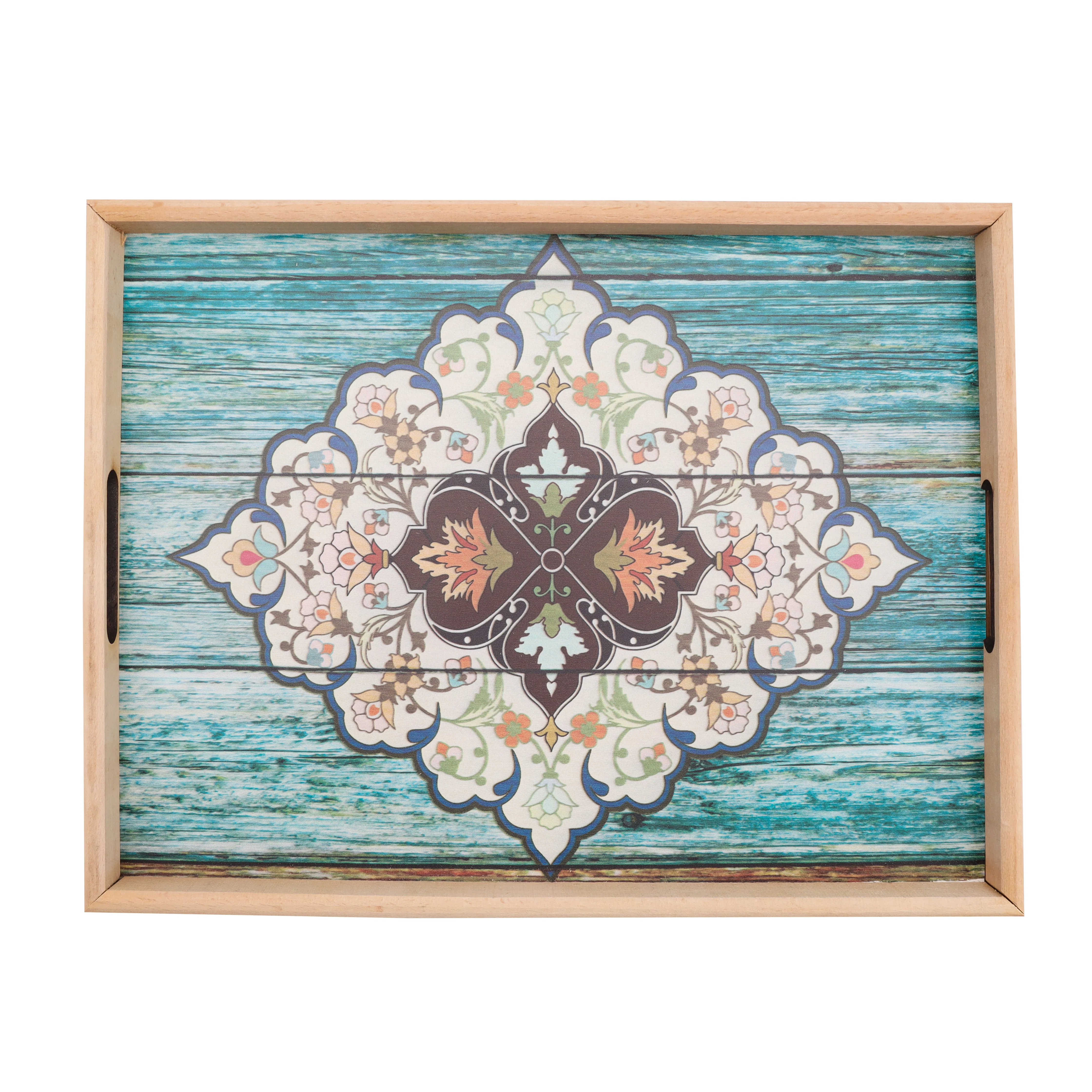 Royalford 42X30 CM Rectangular Wooden Tray- RF11270| Elegant and Sleek Design with Durable and Long-Lasting Construction| Ideal for Serving Drink and as a Dcor Piece - Image 3