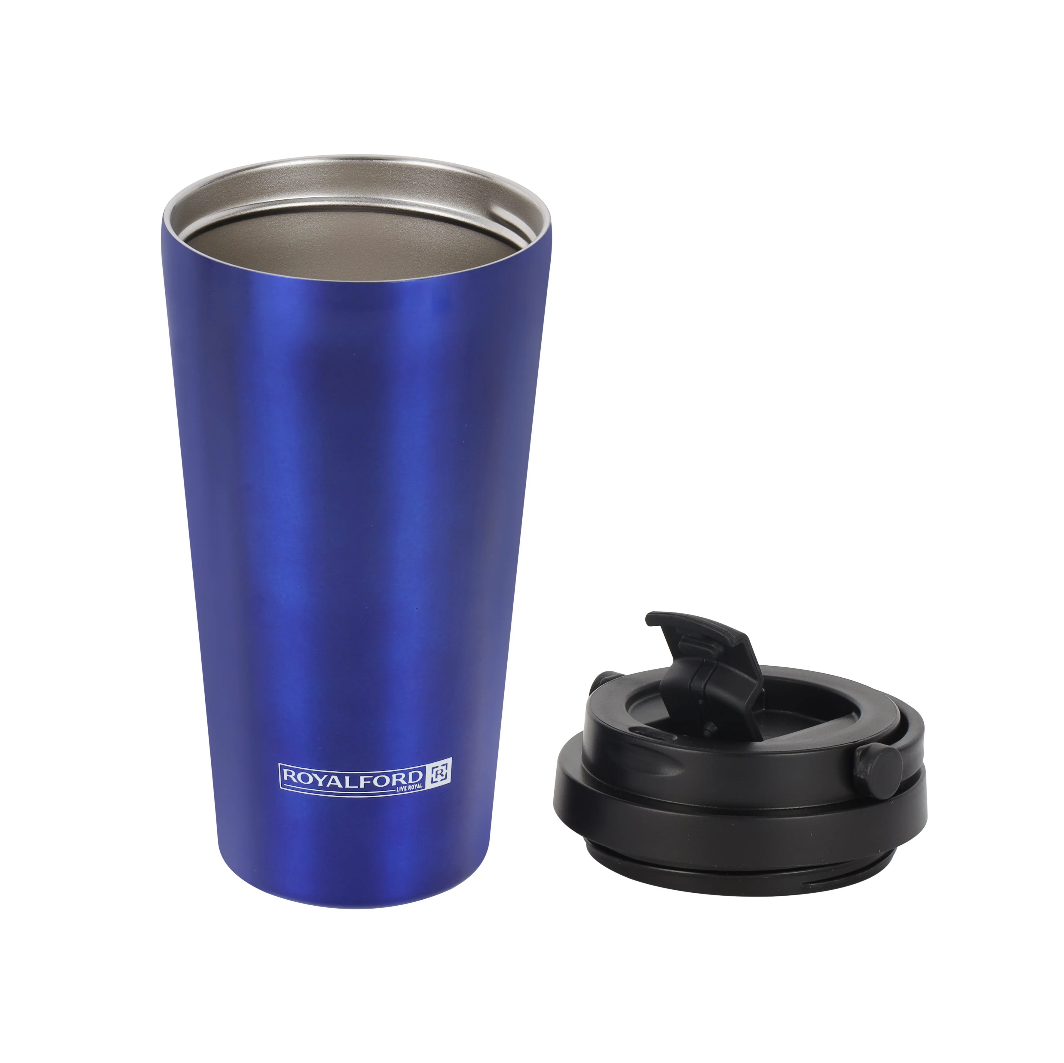 Royalford 450 ML / 15.2oz Stainless Steel Vacuum Tumbler- RF11249| High-Quality Vacuum Insulation Preserves the Flavor and Freshness| Portable, Leak-Resistant and Light-Weight| Suitable for Indoor and Outdoor Use| Blue - Image 4