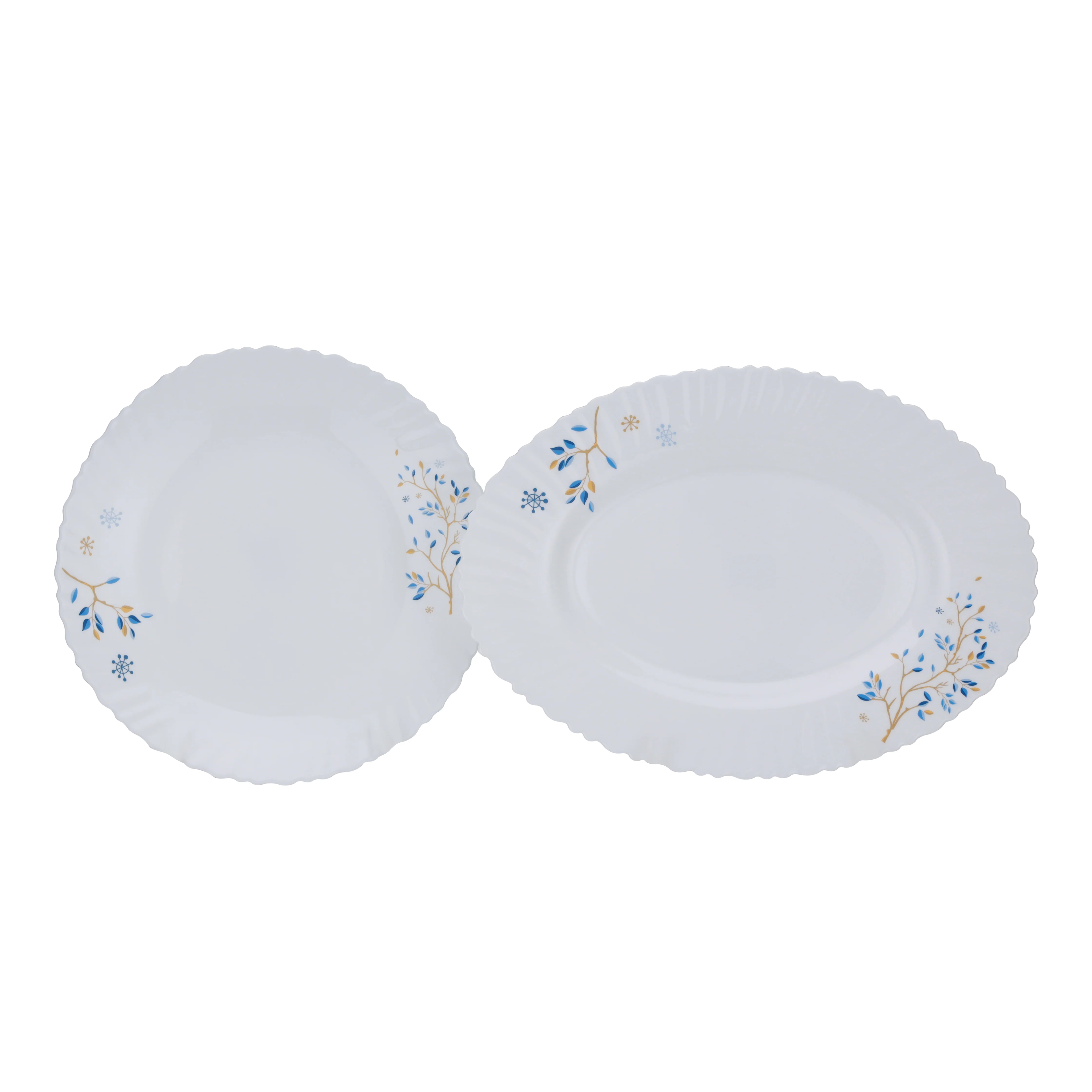 Royalford 50-Piece Opalware Dinner Set RF10202 | Assorted Design Tableware | Premium Break-Resistant Opal Glass | Lightweight & Heat-Resistant Build | Dishwasher Safe - Image 4