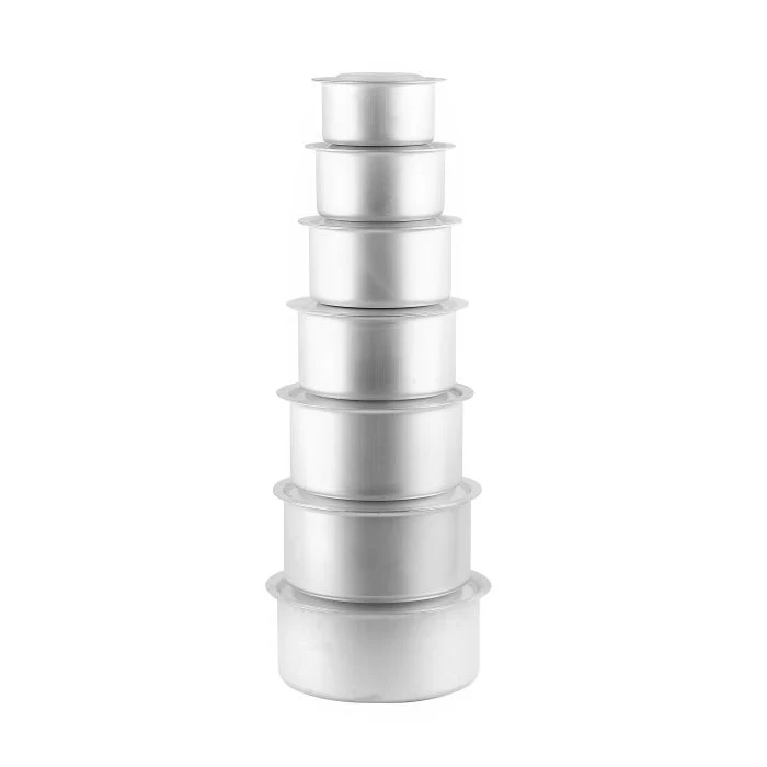 Royalford 7 Set Alum.Casserole with Lid - Aluminium Cooking Pot, Vessel with Lid - 14cm, 16cm, 18cm, 20cm, 22cm, 24cm, 26cm Cookware Set for Home & Restaurant Use - Image 2