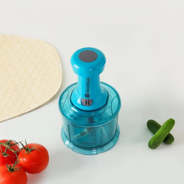 Royalford 900 ML Push Chopper- RF11955| Compact Chopper with 4 Blades| Suitable for Chopping Vegetables and Fruits| Quick Manual Chopper| Stainless Steel Blade Set for Fast and Effective Chopping| Detachable Body Parts for Easy Cleaning| Food Grade and BP - Image 3
