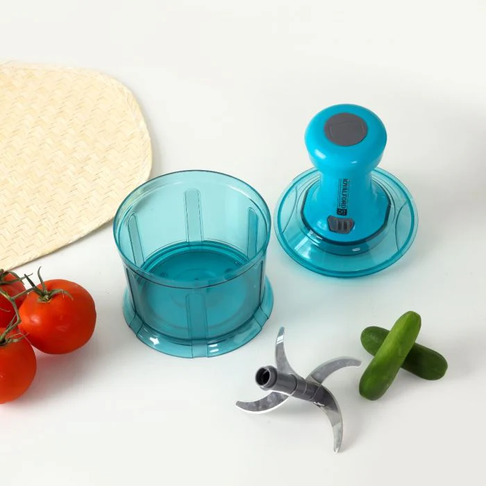 Royalford 900 ML Push Chopper- RF11955| Compact Chopper with 4 Blades| Suitable for Chopping Vegetables and Fruits| Quick Manual Chopper| Stainless Steel Blade Set for Fast and Effective Chopping| Detachable Body Parts for Easy Cleaning| Food Grade and BP - Image 5