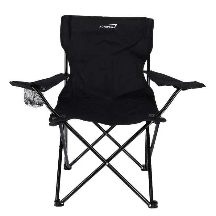 Royalford Camping Chair with Carrying Bag Foldable - Compact, Foldable & Heavy Duty Frame | Cup Holder, Storage Pocket | Shoulder Travel Bag, with 265Lbs Capacity | Ideal for Outdoor, Festival, & Beach Use - Image 4