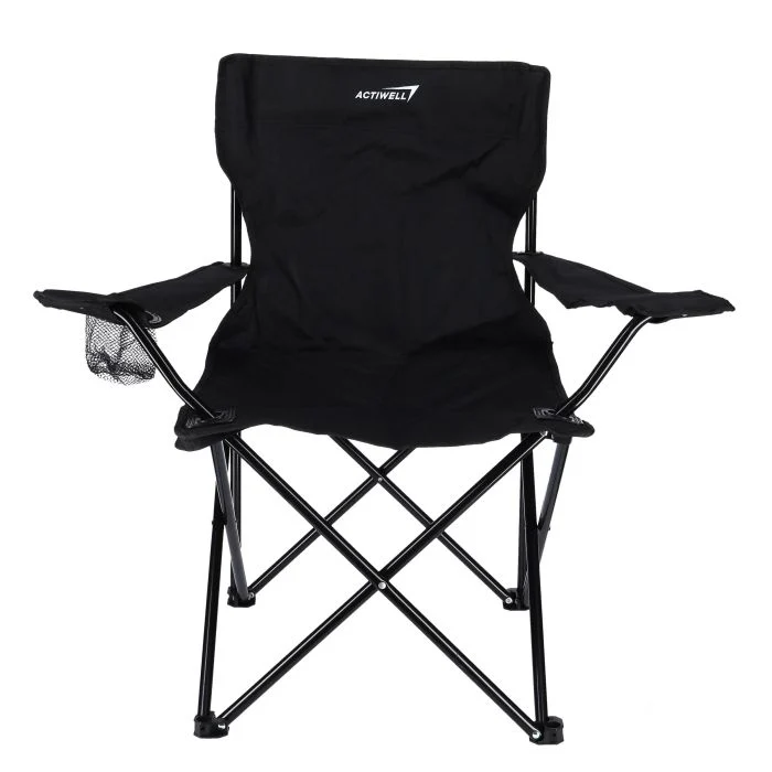 Royalford Camping Chair with Carrying Bag Foldable - Compact, Foldable & Heavy Duty Frame | Cup Holder, Storage Pocket | Shoulder Travel Bag, with 265Lbs Capacity | Ideal for Outdoor, Festival, & Beach Use - Image 5