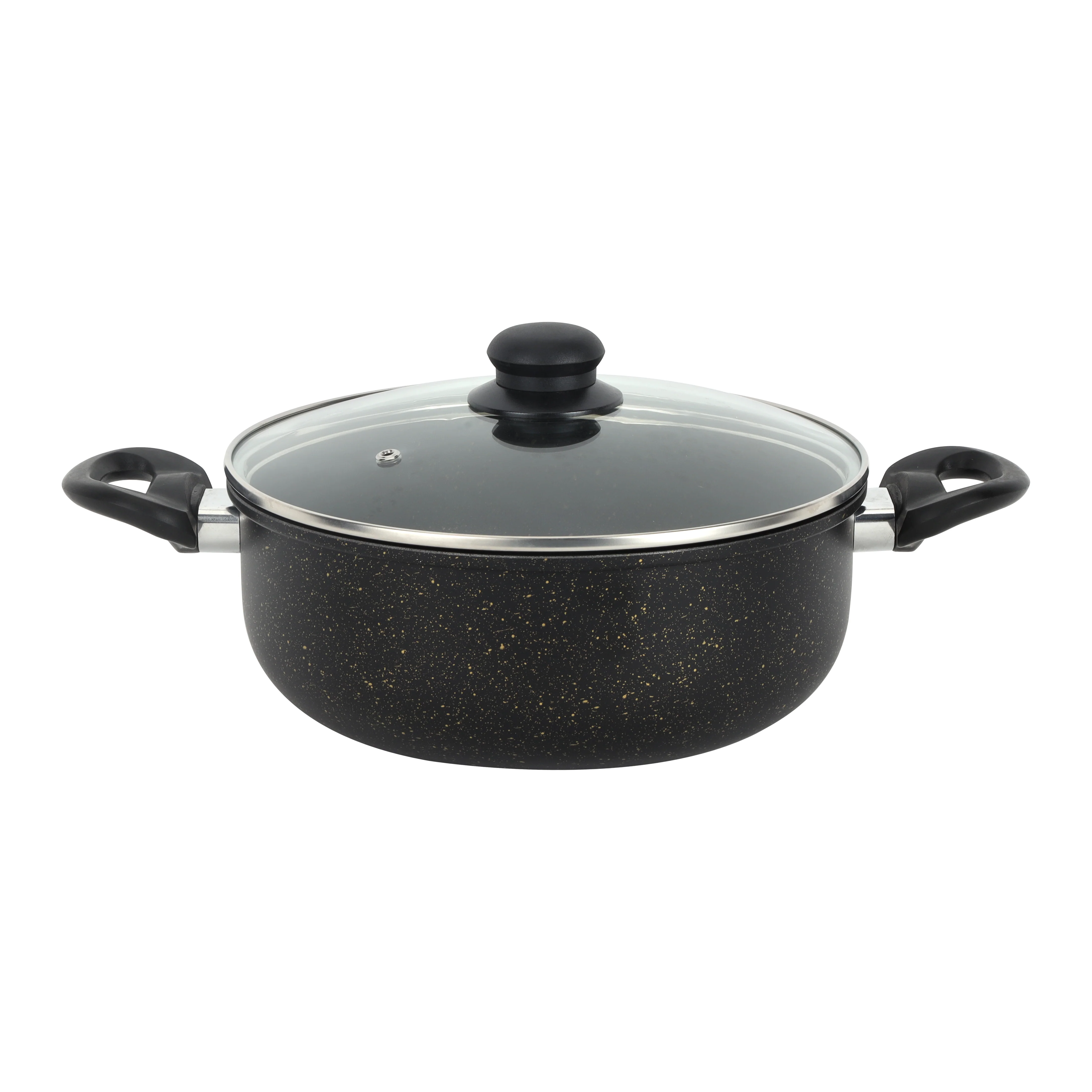 Royalford Elite RF12622 7-Pcs Forged Aluminium Cookware Set | Granite Non-Stick Coating| Glass Lids & Nylon Tools | PTFE & PFOA Free | 5-Layer Durable Construction - Image 3