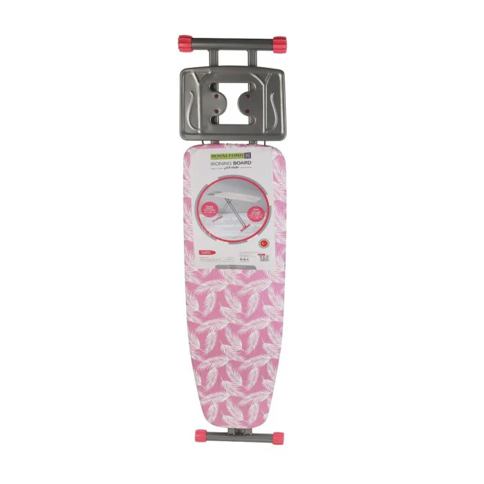 Royalford Ironing Board- RF11914| Ironing Table with Monoblock Metal Base| Ironing Table with Iron Rest and Adjustable Height Mechanism| Heat Resistant 100% Cotton Cover, Non-Slip Legs| 114x33 cm, Perfect for Home, Hotel, Apartments, Hostel, Etc.| Pink an - Image 3