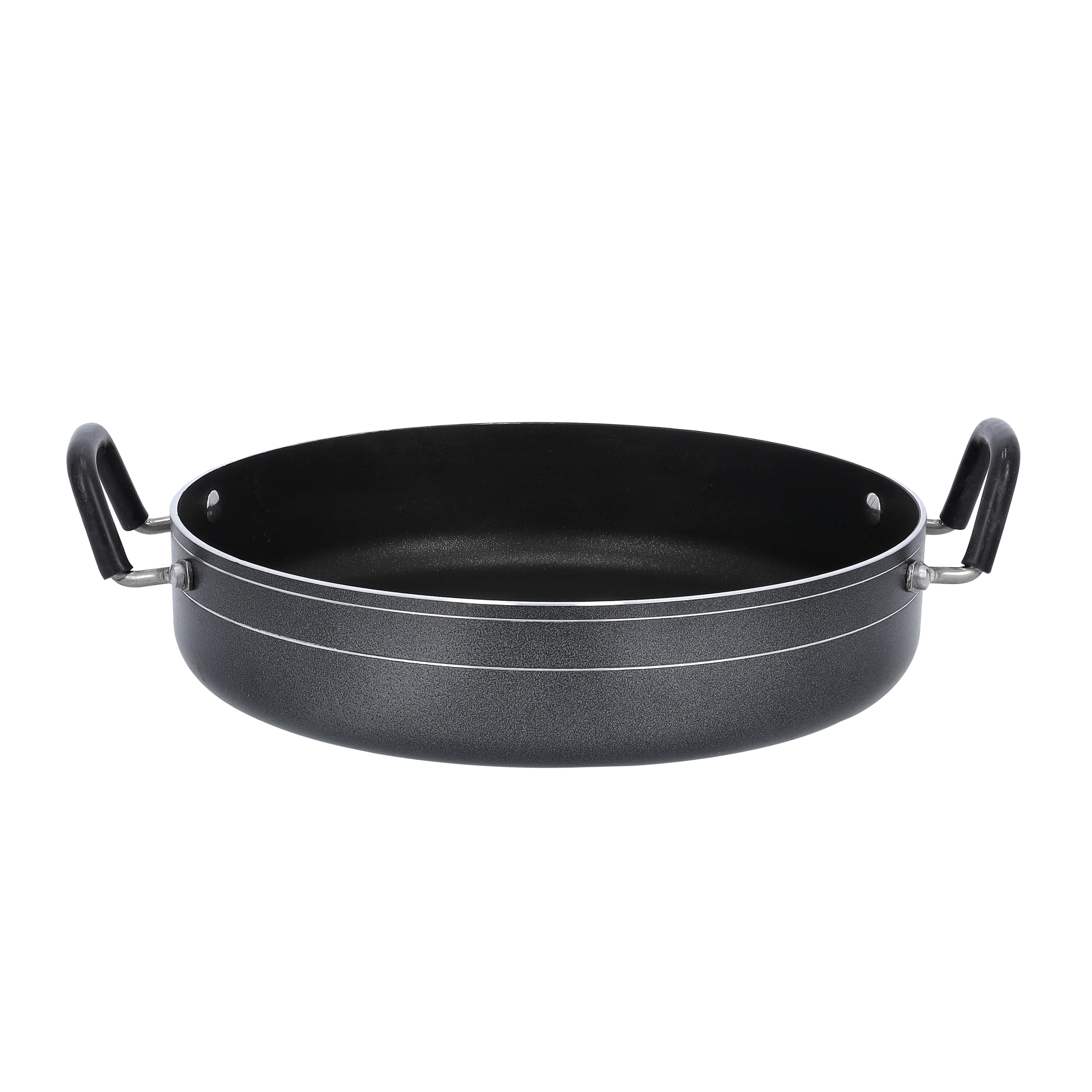 Royalford RF10007 32CM Non Stick Jumbo Shallow Pot | Toughened Glass Lid| DuPont Coating | 3.2mm Thick Aluminium | Spiral Bottom | PFOA Free | Suitable For Daily Use - Image 3