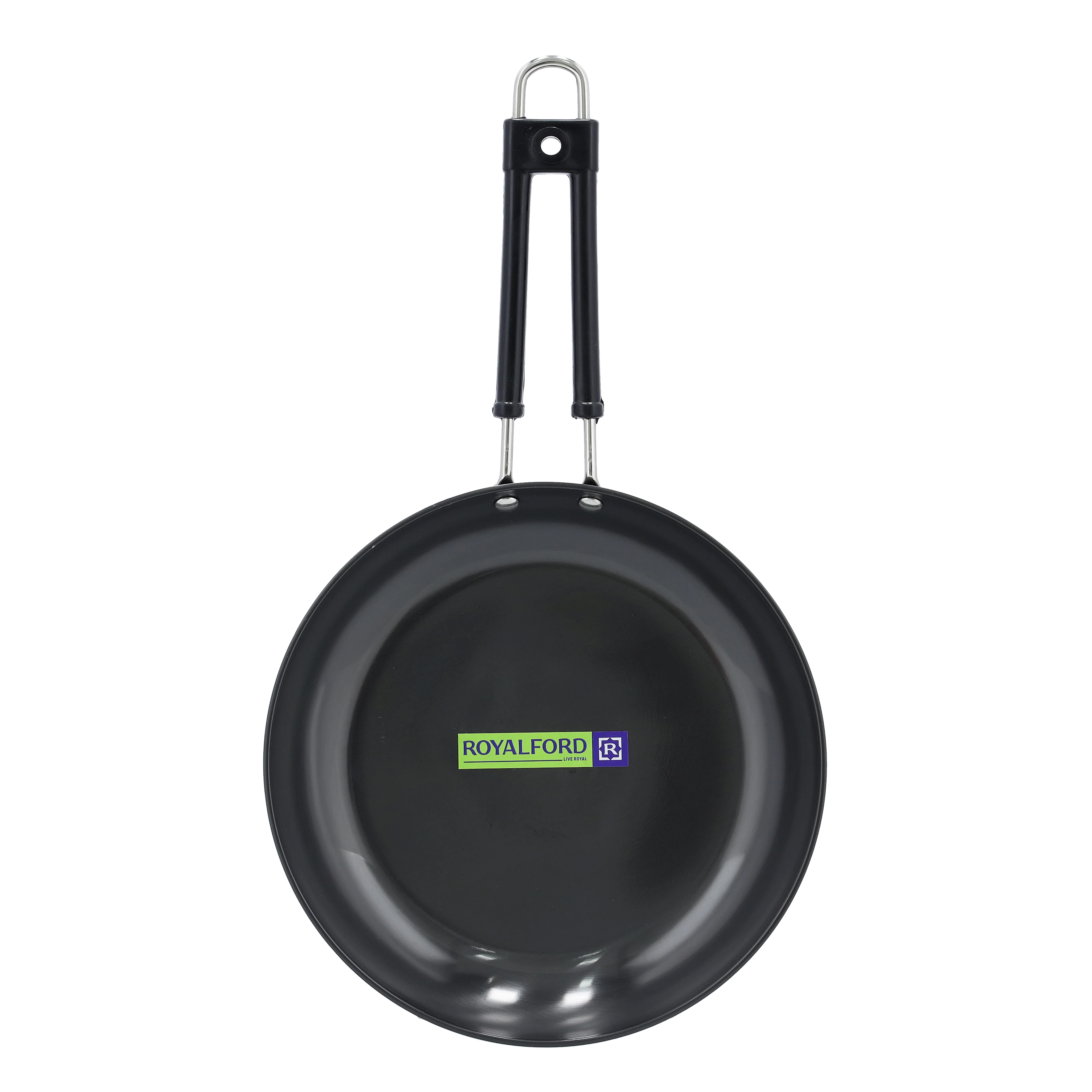 Royalford RF10010 Hard Anodized Frypan | 24cm | Heavy Gauge Virgin Aluminium | 3 Layer Durable Construction | 3mm Thickness | Even Heat Distribution| Ergonomic Handle - Image 2