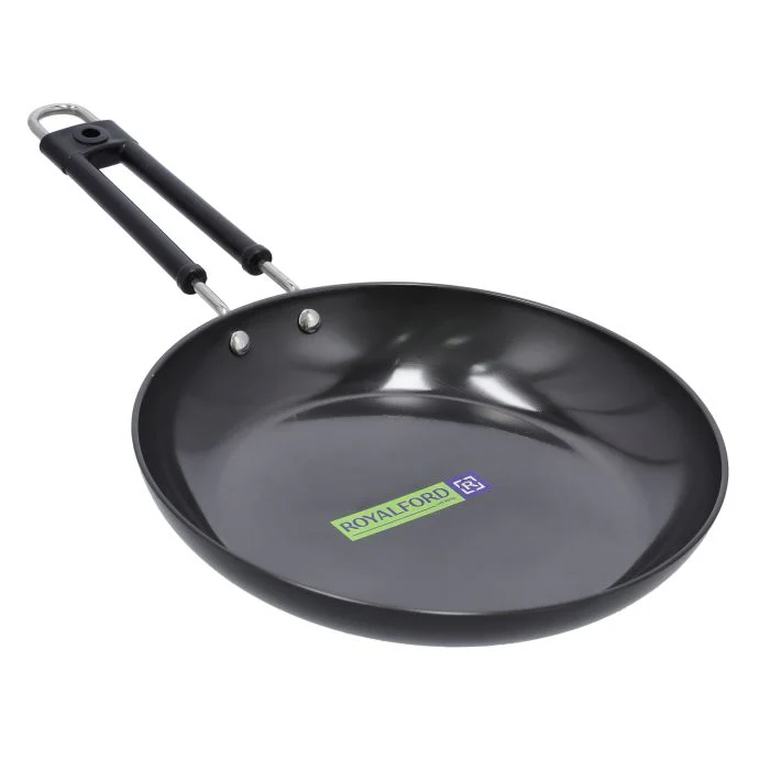 Royalford RF10011 Hard Anodized Frypan 26cm | Heavy Gauge Aluminium Fry Pan | 3mm Thick Body | 3 Layer Construction |  Heat Resistant Handle | Perfect for Daily Cooking - Image 2