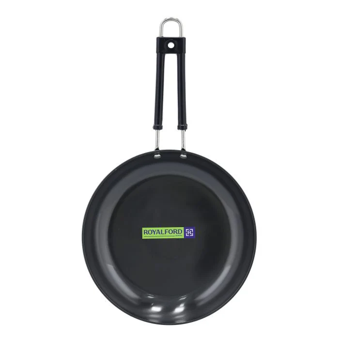 Royalford RF10011 Hard Anodized Frypan 26cm | Heavy Gauge Aluminium Fry Pan | 3mm Thick Body | 3 Layer Construction |  Heat Resistant Handle | Perfect for Daily Cooking - Image 3