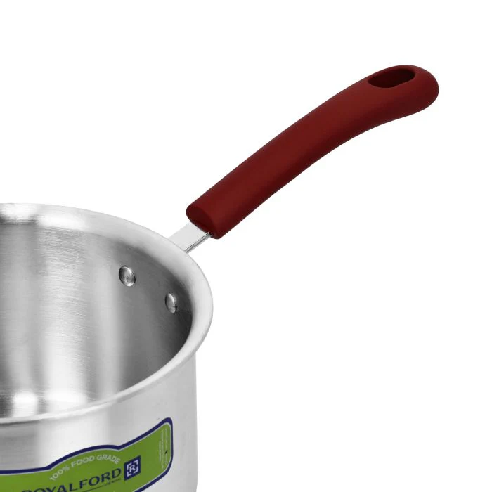 Royalford RF10096 Aluminium Saucepan with Bakelite Handle 16cm | Durable Lightweight Cooking Pan | Even Heat Distribution | Sturdy Aluminium Lid and Heat Resistant Grip - Image 5