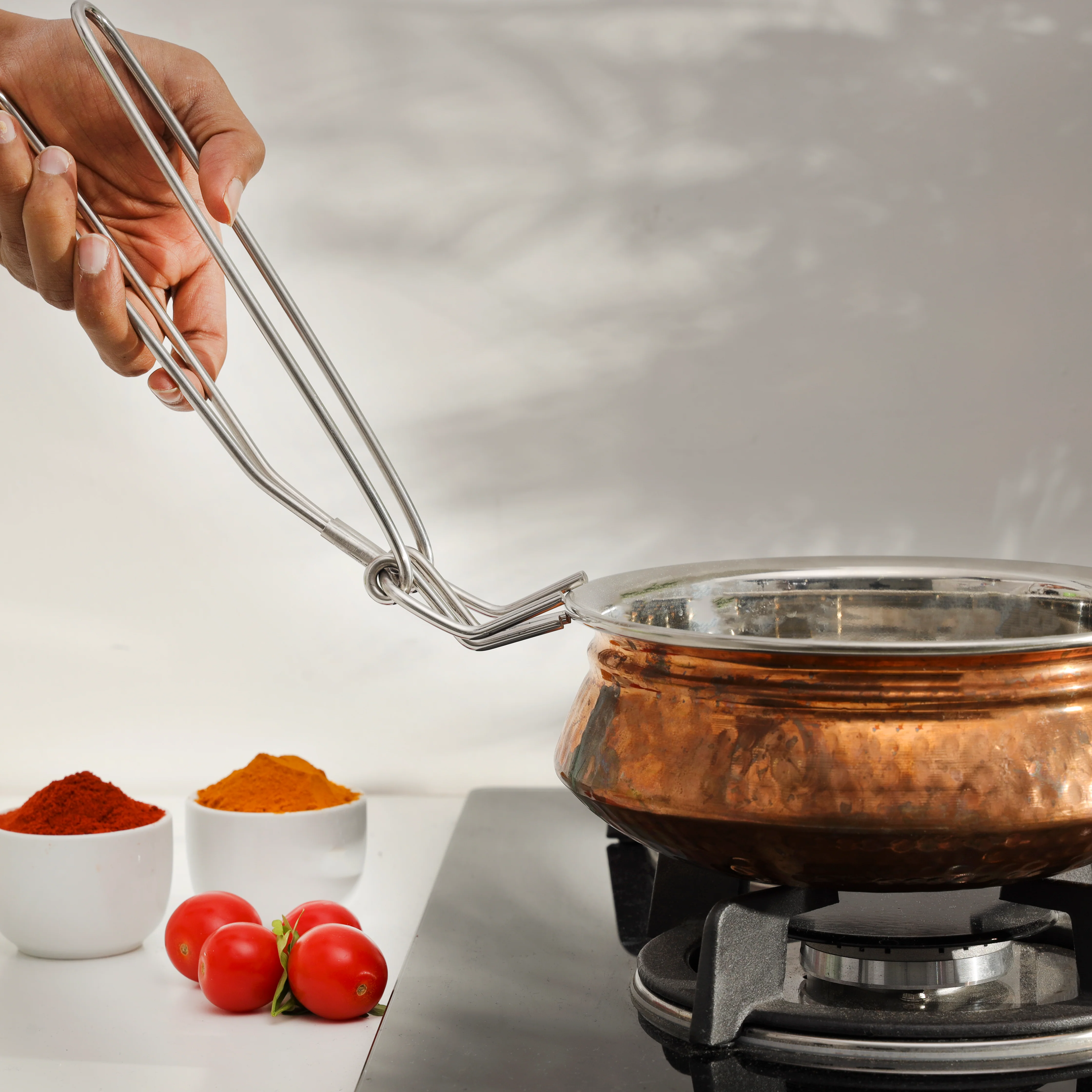 Royalford RF10144 Doctor Pakkad stainless steel kitchen tongs| strong grip and heat-resistant | Durable, ideal for safely handling hot cookware, for daily uses| - Image 2