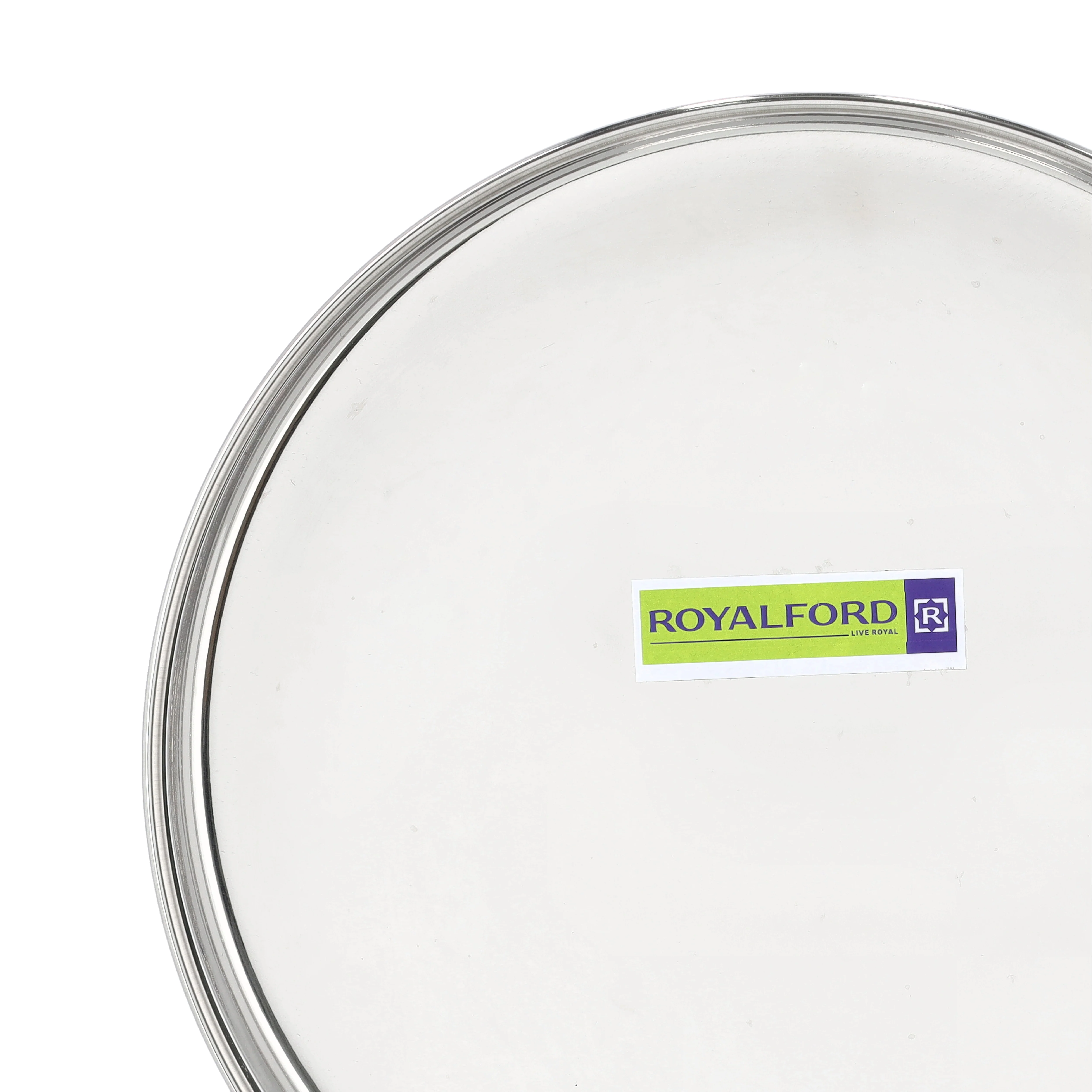 Royalford RF10158 Stainless Steel Khumcha Plate 24CM | Heavy Duty Round Serving Plate with Mirror Finish | Food Serving Plate for Dining, Kitchen & Restaurants Use - Image 5