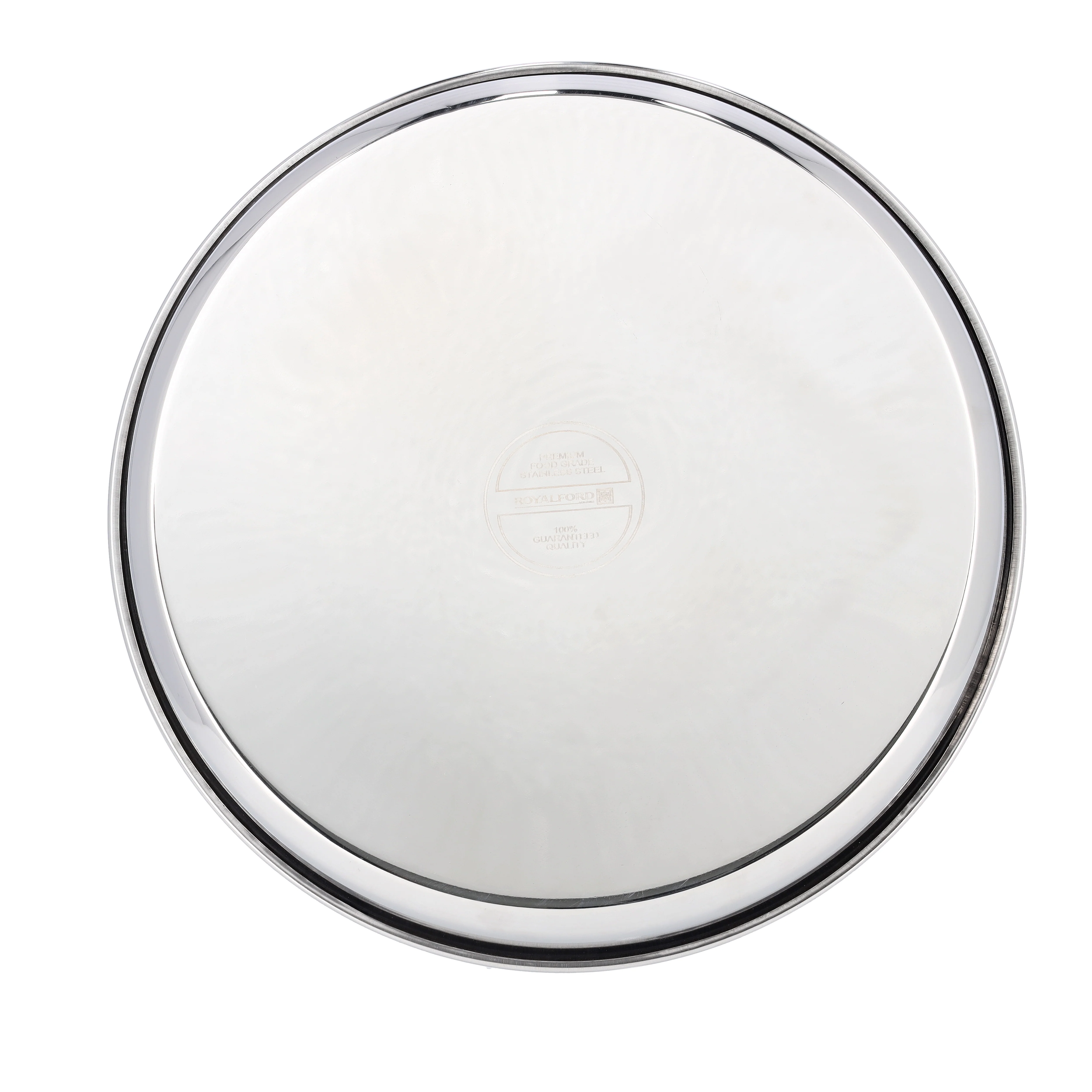 Royalford RF10162 Stainless Steel Bidding Thali |Heavy Duty Serving Plate| 29cm Mirror Finish Food Grade Rust Resistant Durable Round Dinner Plate for Home & Catering Use - Image 2