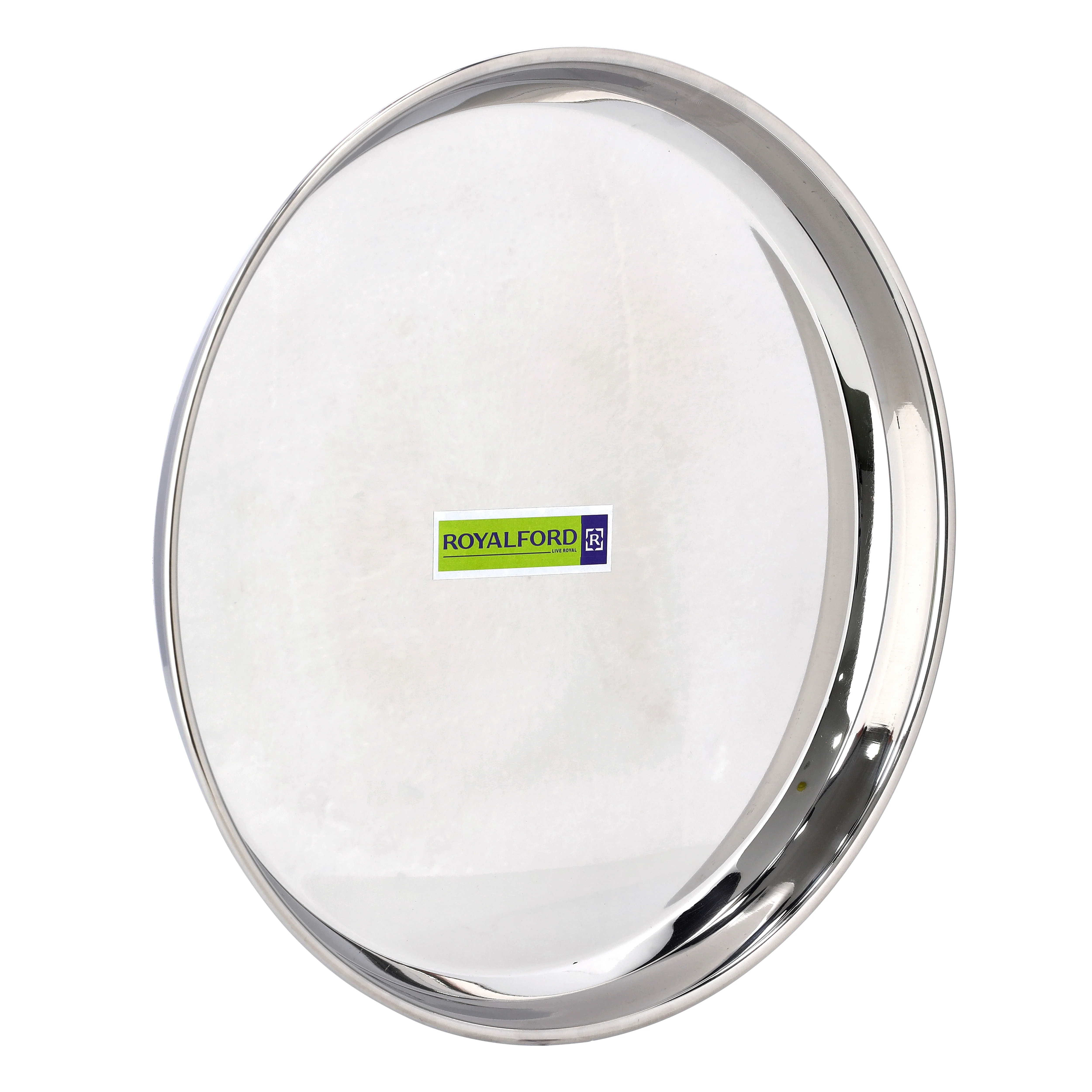 Royalford RF10162 Stainless Steel Bidding Thali |Heavy Duty Serving Plate| 29cm Mirror Finish Food Grade Rust Resistant Durable Round Dinner Plate for Home & Catering Use - Image 4