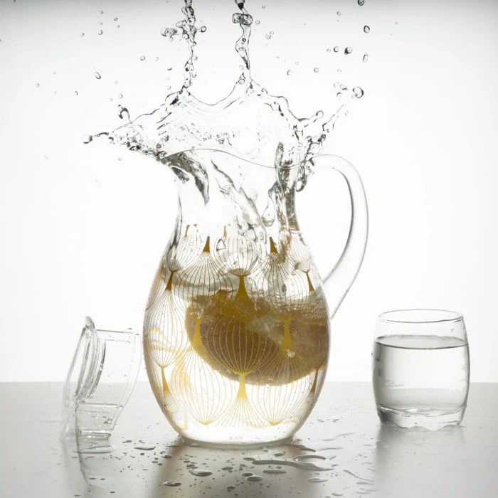Royalford RF10164 Alyssa Acrylic Water Jug | 2.10L BPA-Free with Golden Design | Ergonomic Handle| Freezer Safe| Top-Rack Dishwasher Safe| Durable & Stylish Water Server - Image 3
