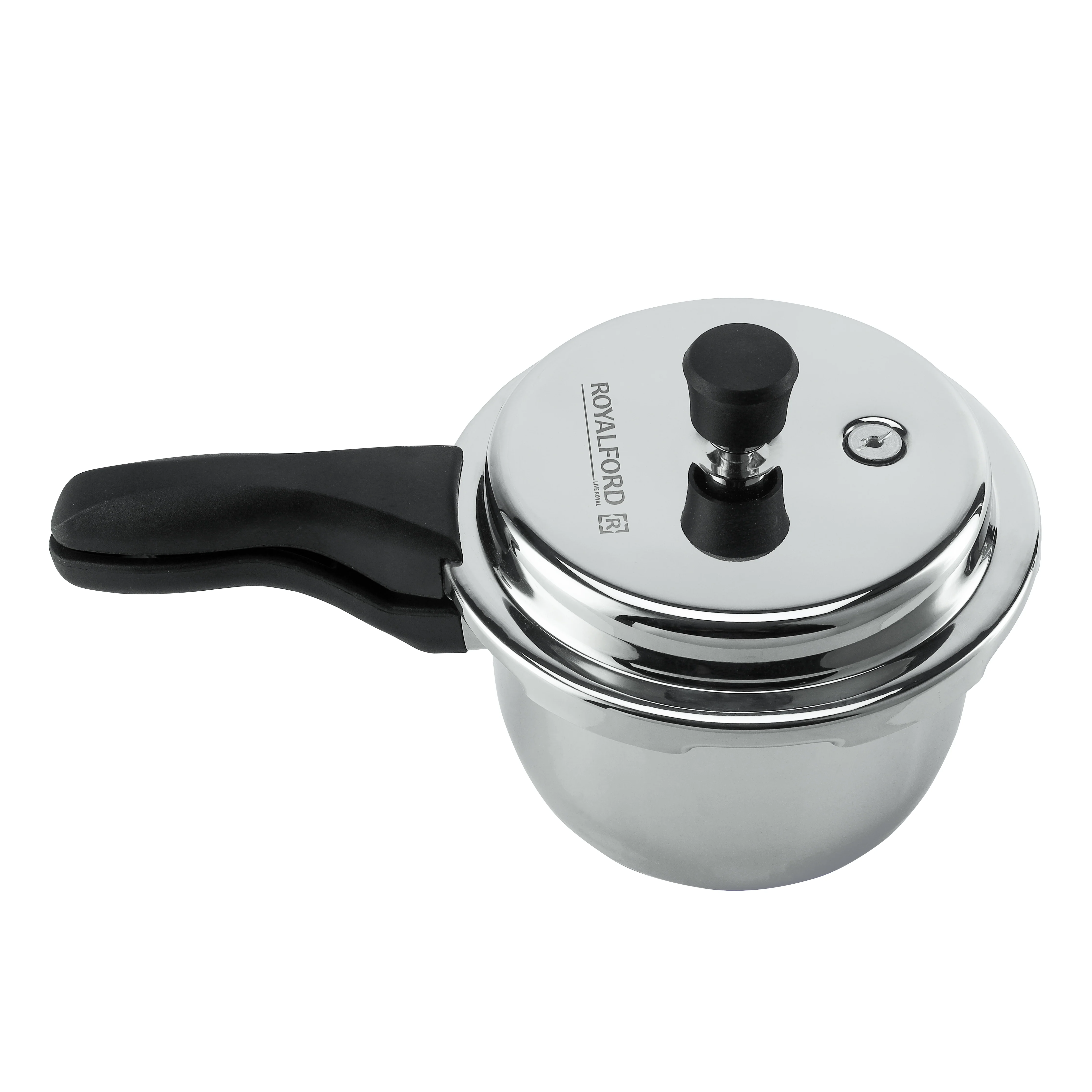 Royalford RF10184 Stainless Steel Pressure Cooker 3L | Premium SS304 Body| Whistling Weight Valve| Metallic Safety Plug| Gasket Release Safety System |  Induction Base - Image 3