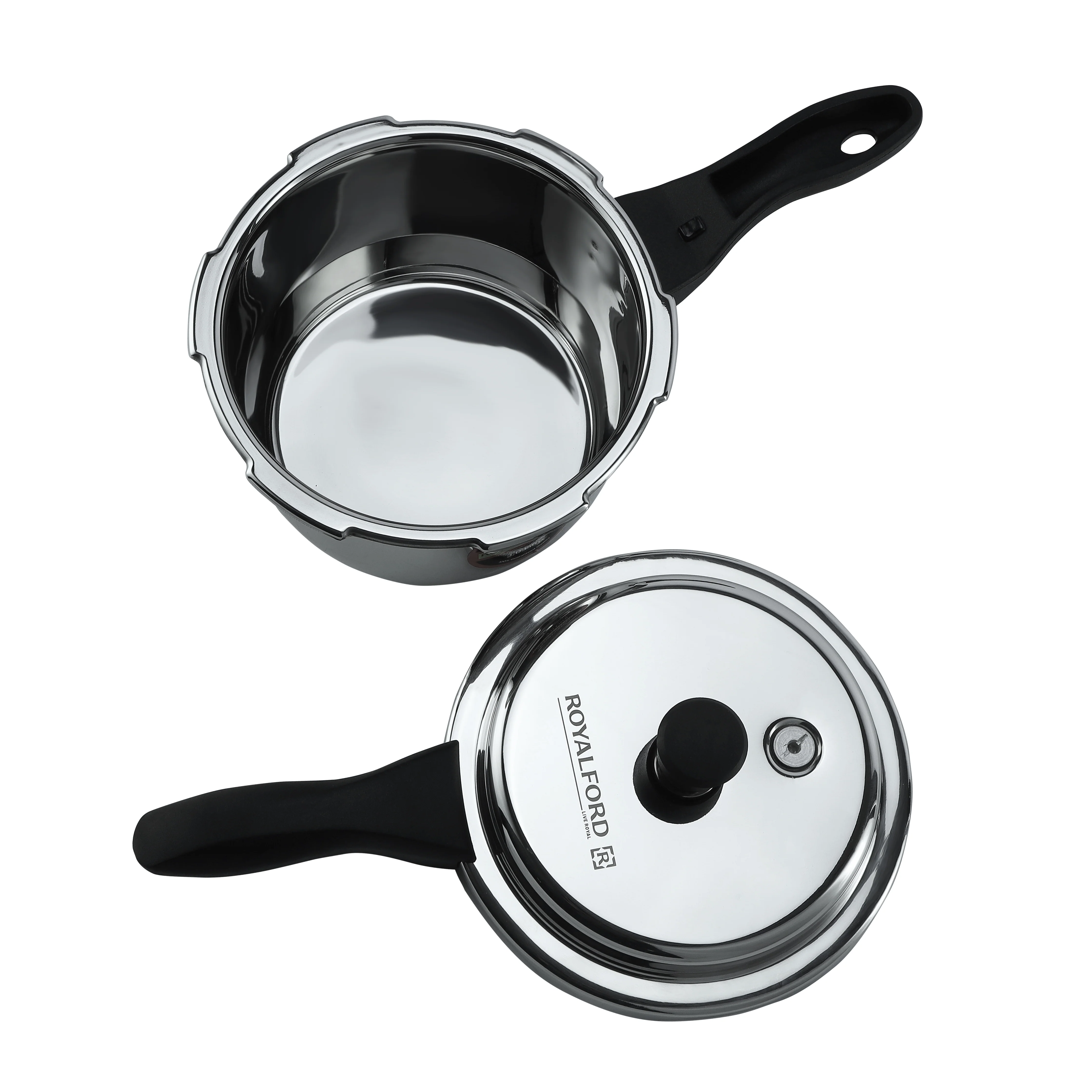Royalford RF10184 Stainless Steel Pressure Cooker 3L | Premium SS304 Body| Whistling Weight Valve| Metallic Safety Plug| Gasket Release Safety System |  Induction Base - Image 4
