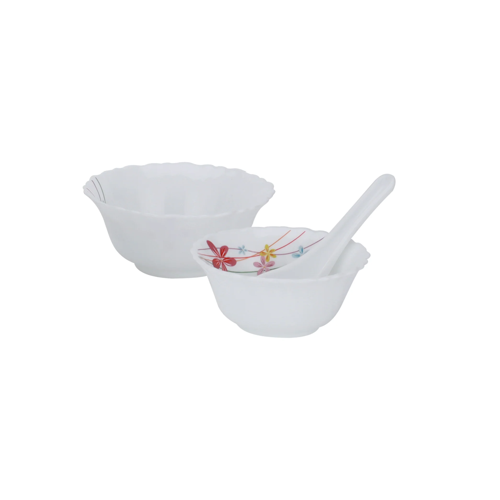 Royalford RF10200 Opalware Dinner Set 50 Pcs | Premium Assorted Design Dinnerware with Plates, Bowls, Cups & Saucers for Home, Family Dining, Guests & Daily Use - Image 3
