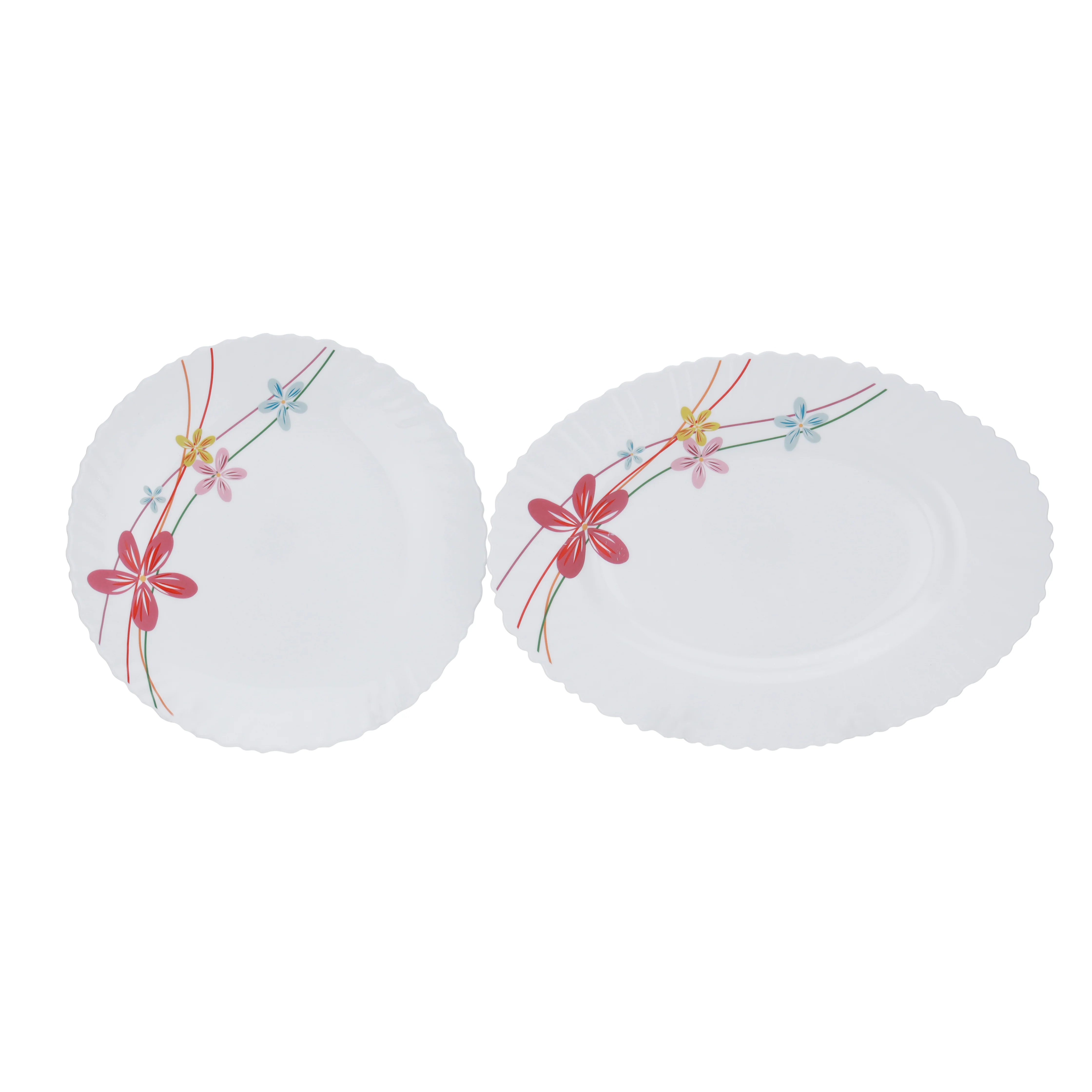Royalford RF10200 Opalware Dinner Set 50 Pcs | Premium Assorted Design Dinnerware with Plates, Bowls, Cups & Saucers for Home, Family Dining, Guests & Daily Use - Image 4