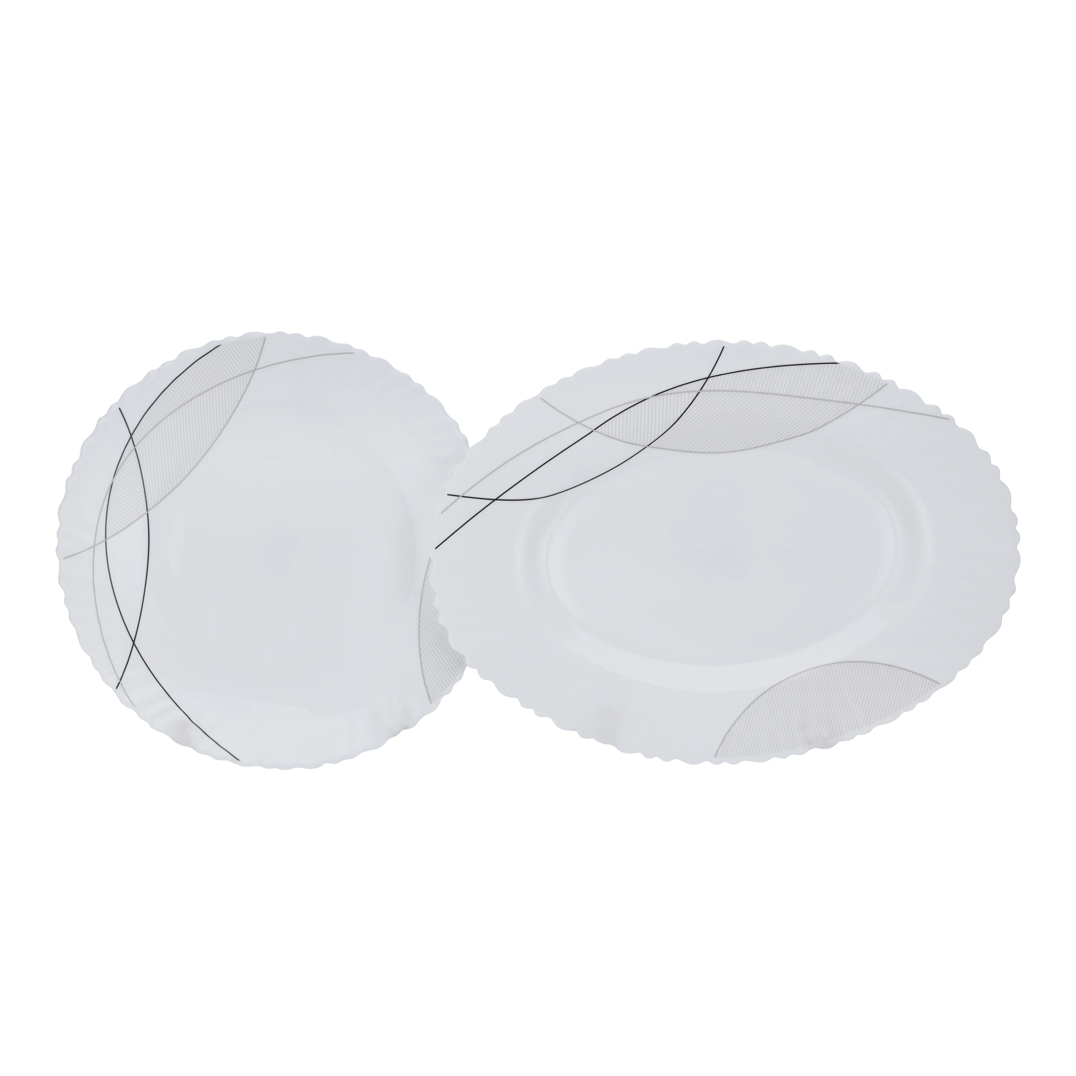 Royalford RF10201 50-Piece Opalware Dinner Set Assorted Design | Premium Lightweight Dinnerware Plates, Bowls, Cups & Spoons for Everyday and Formal Dining Tableware Set - Image 3