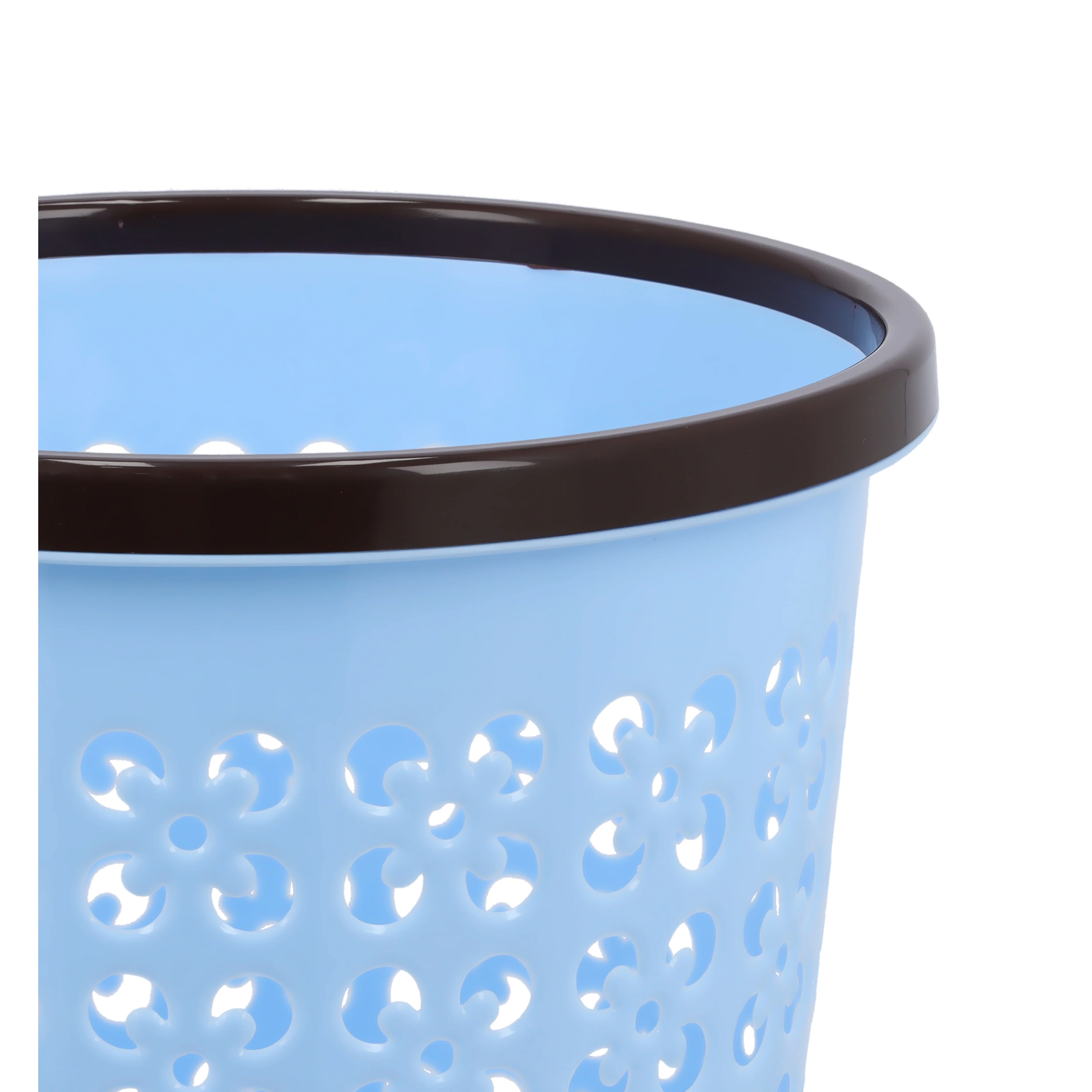 Royalford RF10214 12L Plastic Dust Bin | Durable Household Waste Bin | Ventilated Floral Design | Lightweight PP Garbage Bin for Kitchen, Bathroom, Bedroom and Office Use - Image 4
